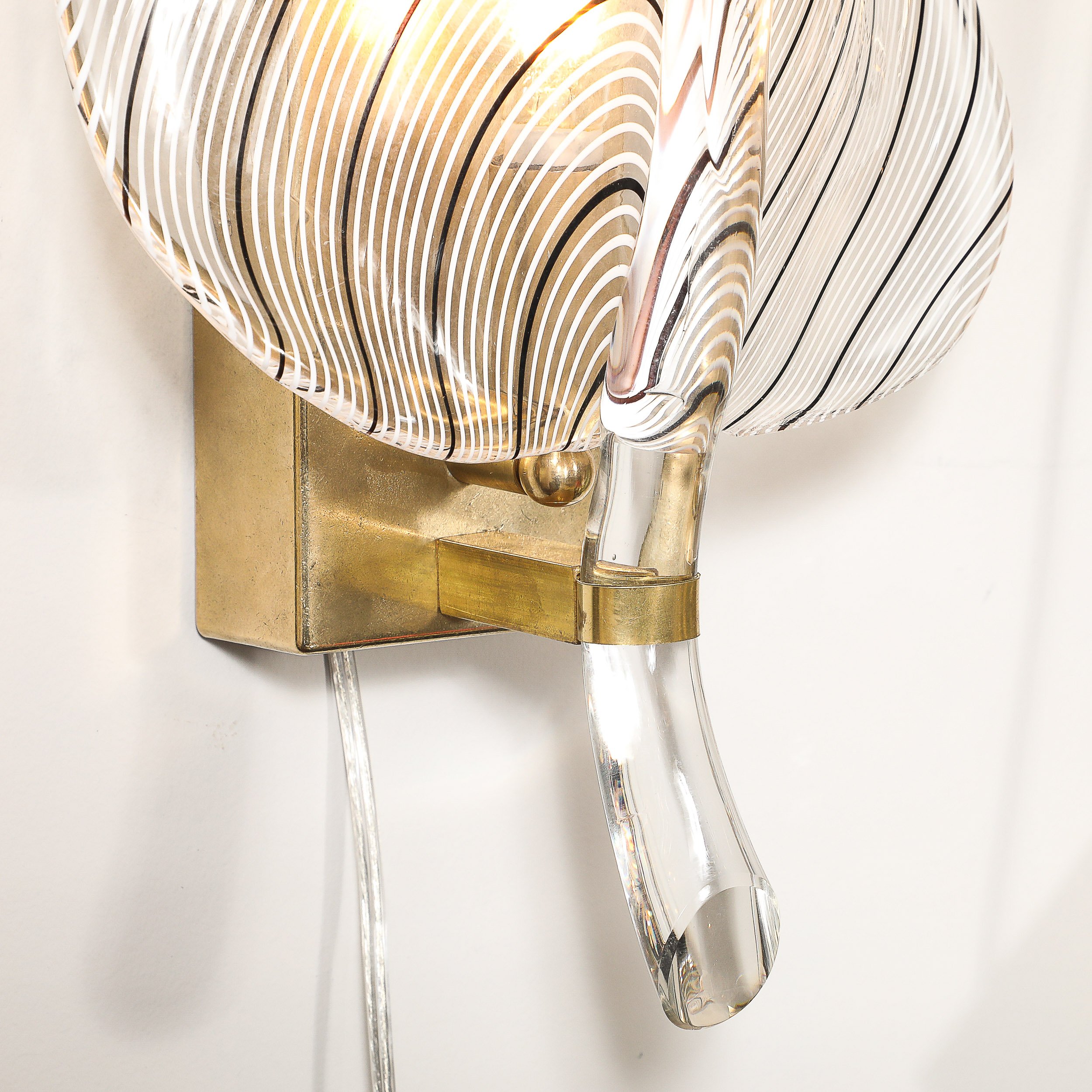 Mid-Century Hand-Blown Black Linear Murano Glass Leaf Sconces by Franco Luce - High Style Deco 2.jpg