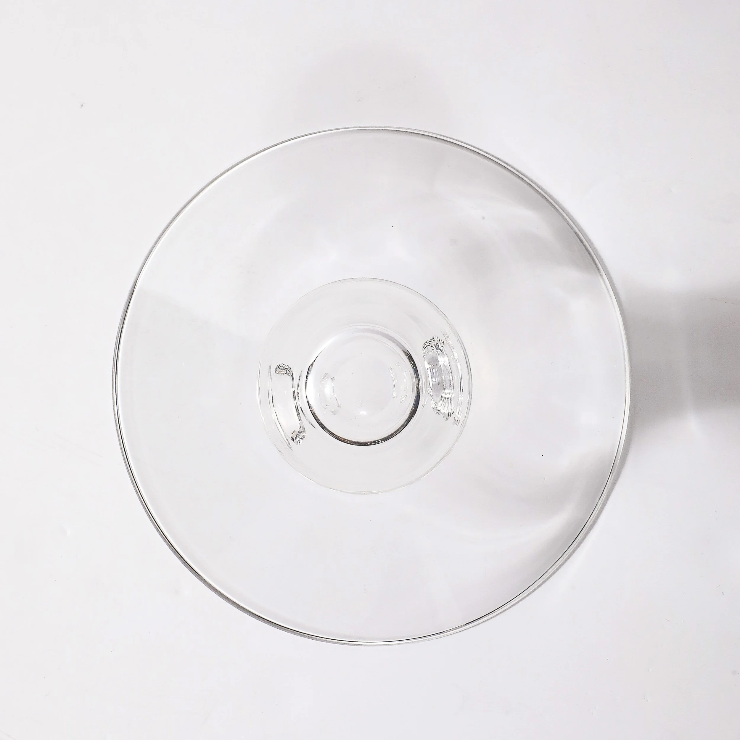 Mid-Century Modernist Footed Crystal Bowl with Organic Detailing Signed Stueben  - High Style Deco 8.jpg