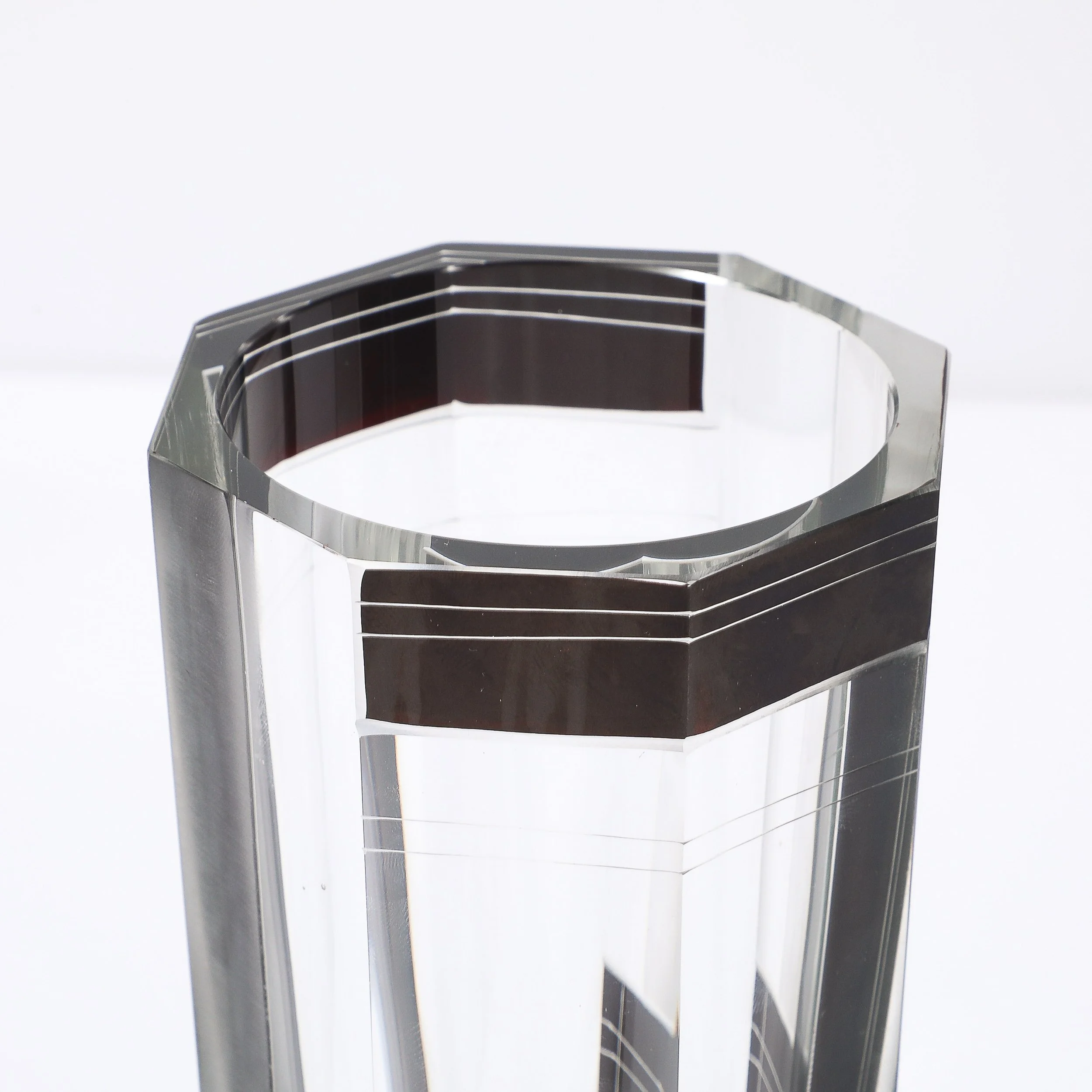 Art Deco Acid Etched Black Glass Vase with Grooved Detailing by Karl Palda - High Style Deco 9.jpg