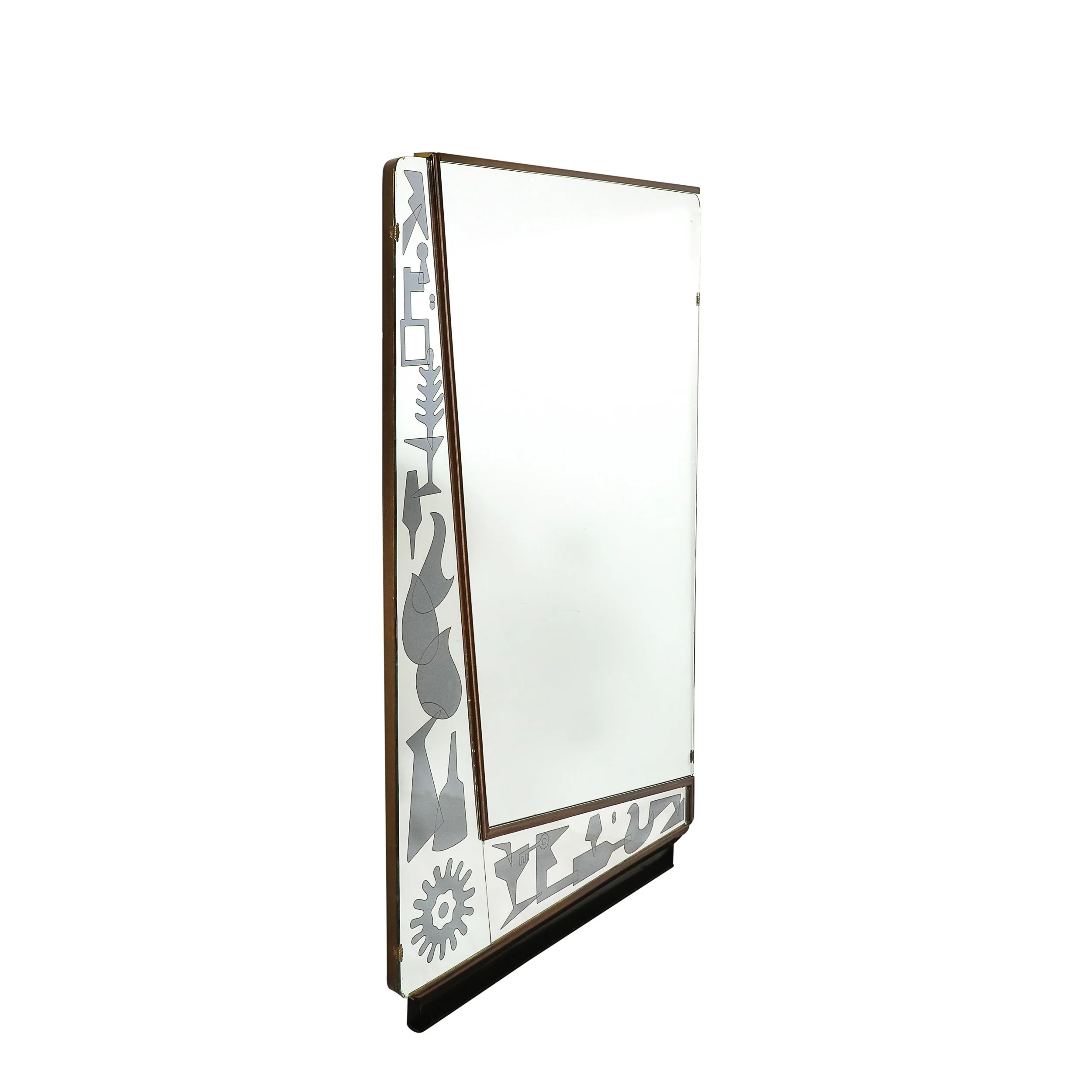 Mid-Century Reversed Etched & Smoked Wall Mirror with Sculptural Walnut Lining - High Style Deco 11.jpg