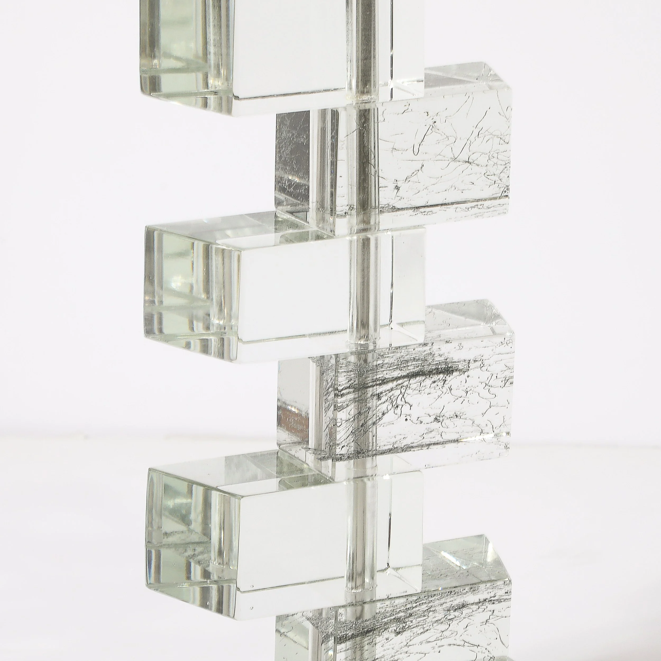 Modernist Hand-Blown Murano Stacked & Faceted Trapezoidal Glass Table Lamps - High Style Deco 9.jpg