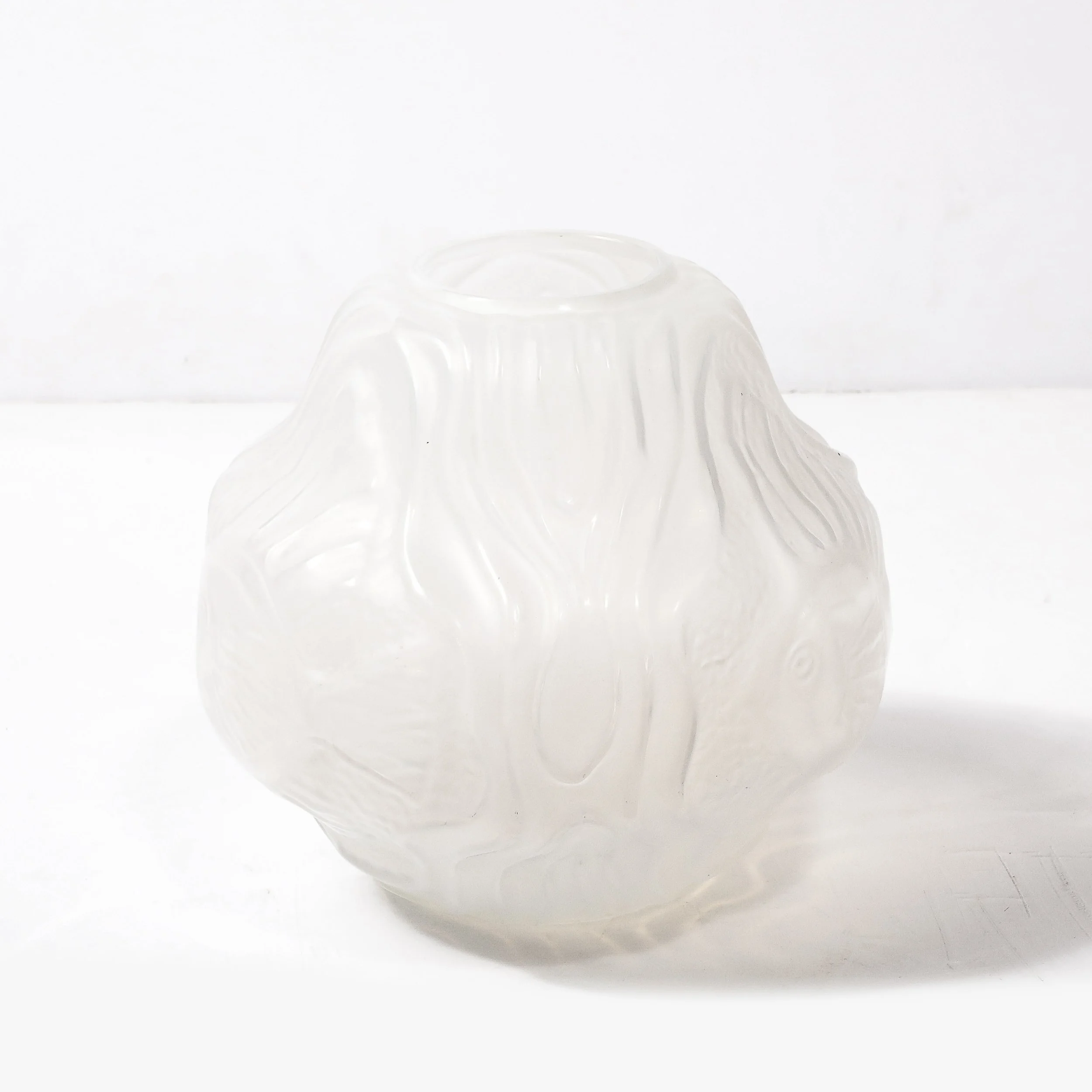 Art Deco Molded & Frosted Glass Vase with Aquatic Motif by André Hunebelle - High Style Deco 2.jpg