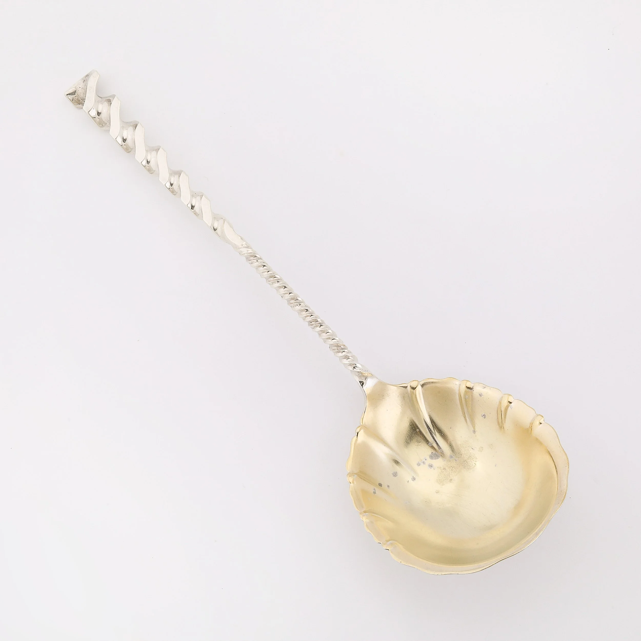 Arts & Crafts Sterling Silver & Gold Washed Twist Spoon by Whiting Manufacturing - High Style Deco 1.jpg