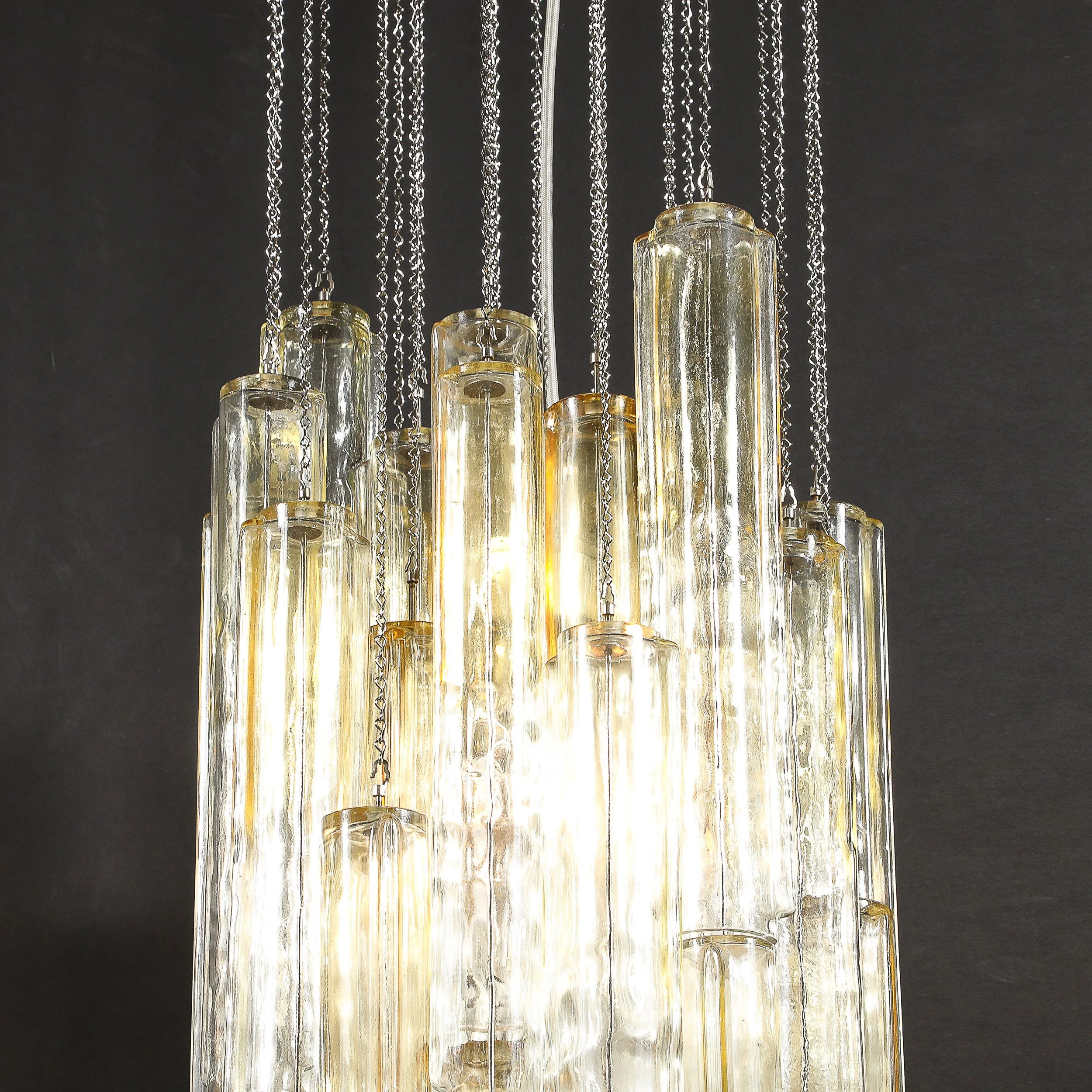 Pair of Mid-Century Large Muted Citrine Calza Glass Chandeliers signed Venini - High Style Deco 15.jpg