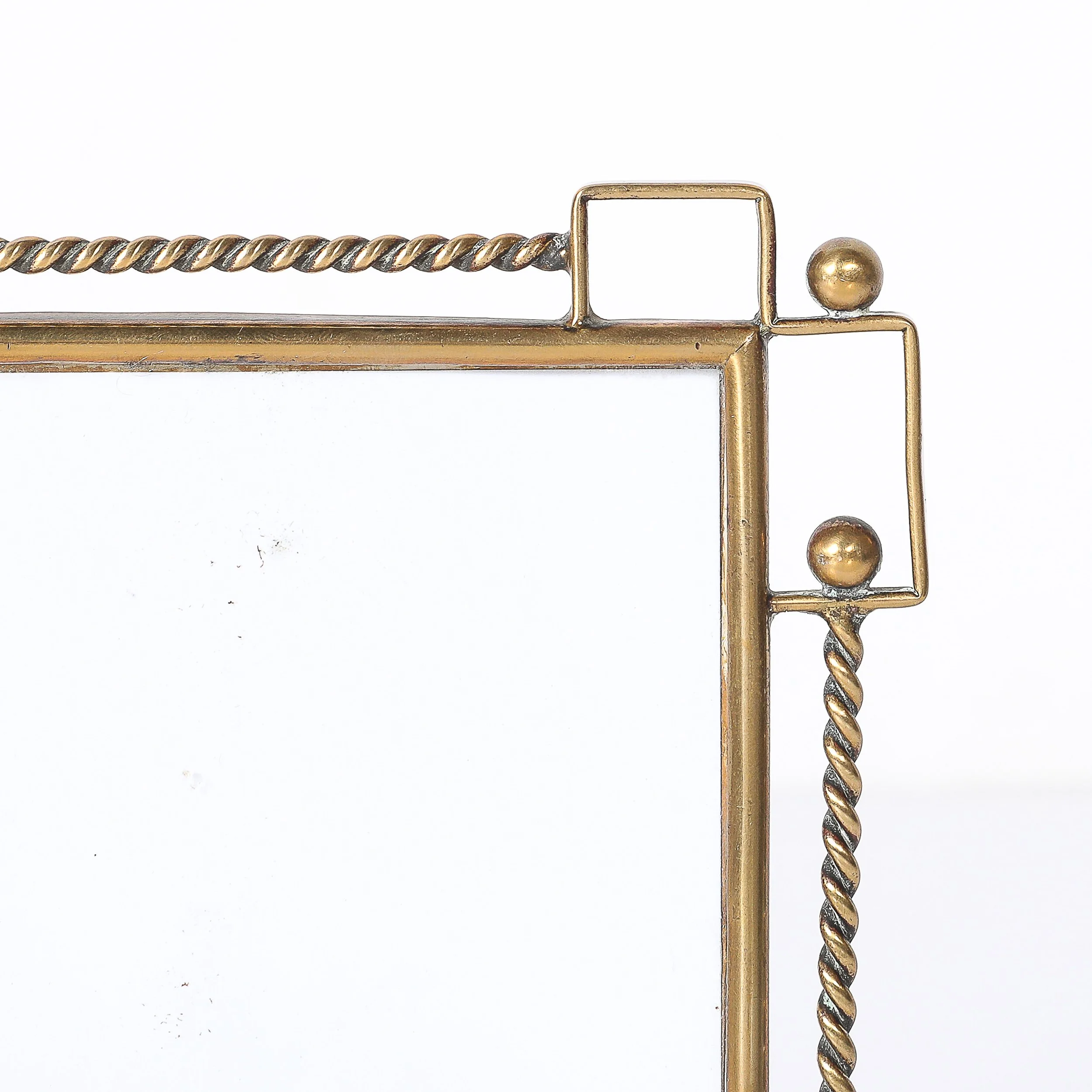 Arts & Crafts Movement Polished Bronze Rope & Geometric Form Picture Frame - High Style Deco 2.jpg