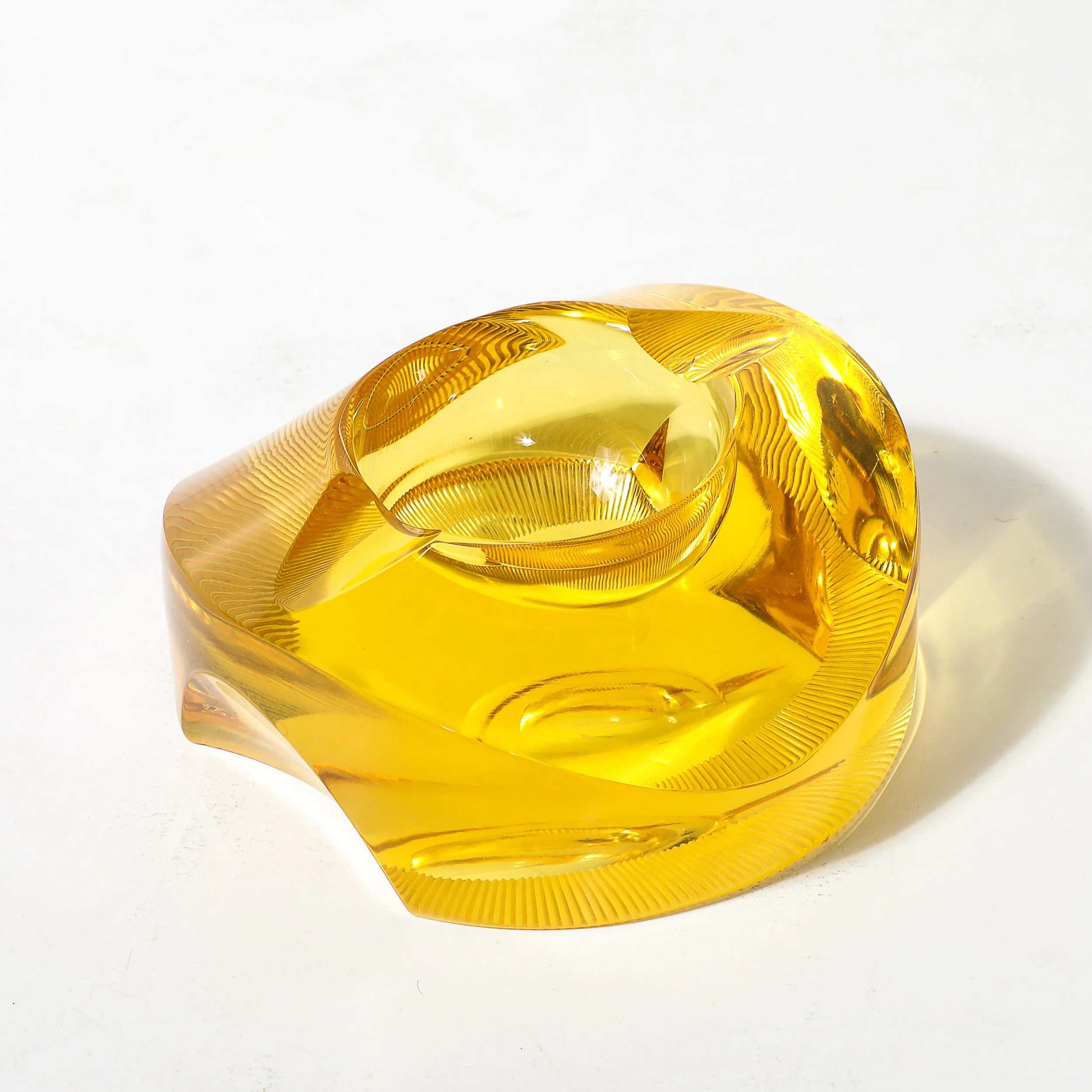 Mid-Century Modernist Citrine Crystal Ashtray signed Moser - High Style Deco 5.jpg