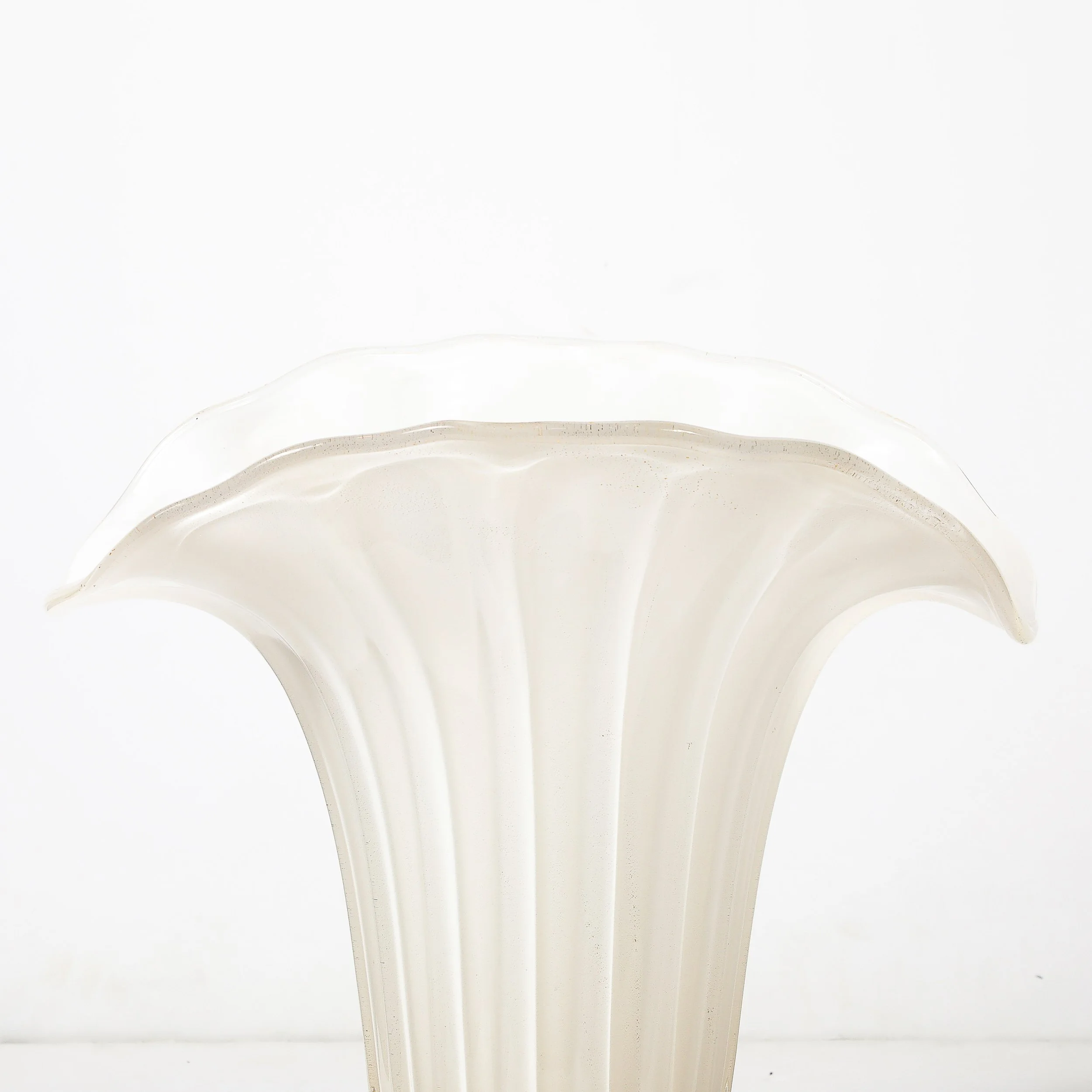 Modernist Hand-Blown Murano Pearlescent Glass Vase w: 24 Karat Gold Flecks - High Style Deco 3.jpg