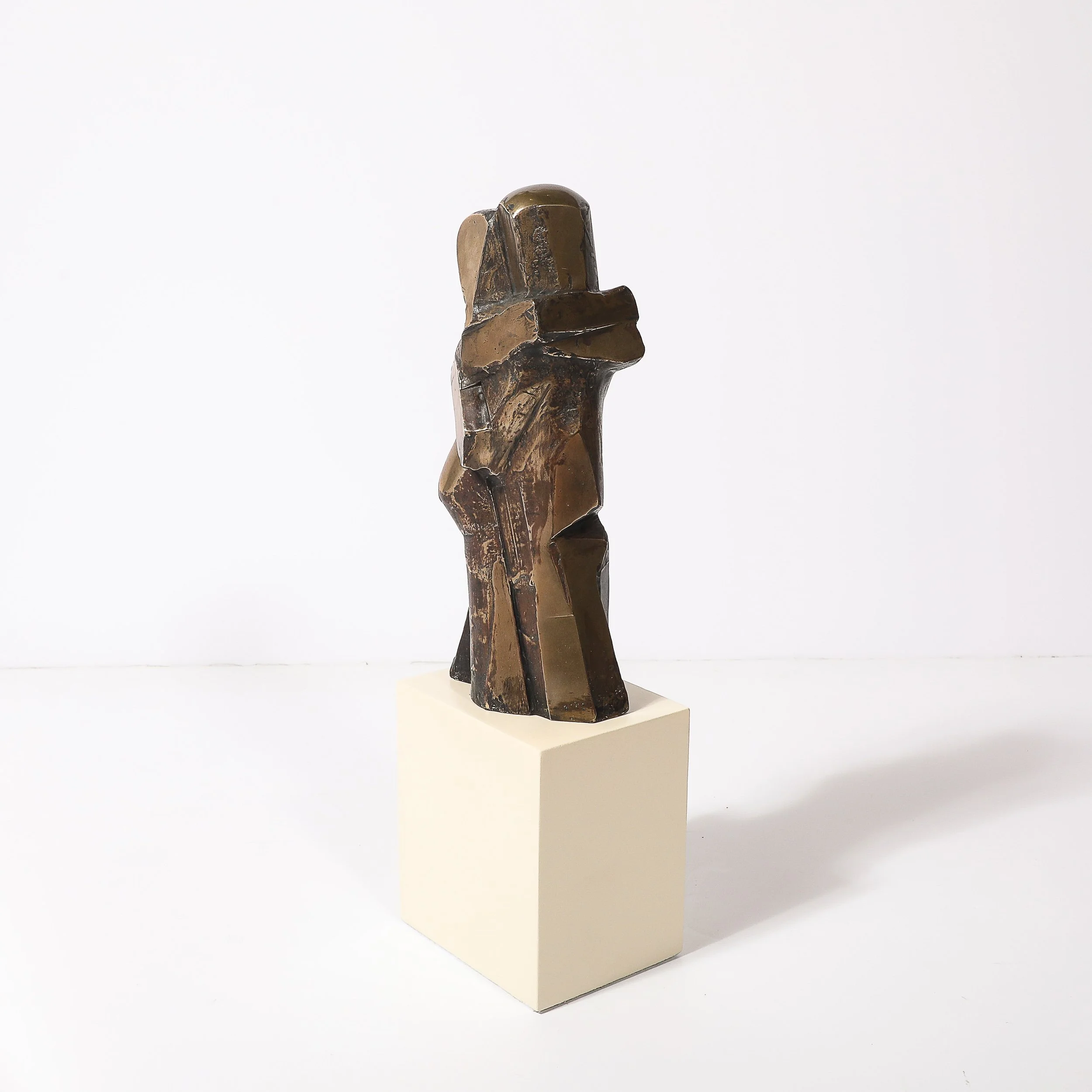 Mid-Century Modernist Abstracted Figural Bronze Sculpture of an Embracing Couple - High Style Deco 5.jpg