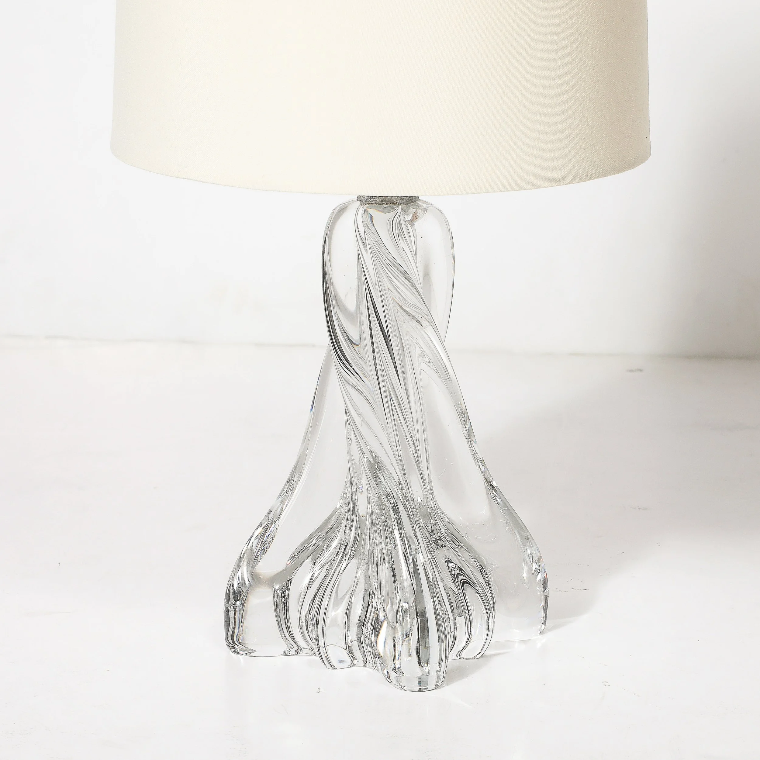 Mid-Century Modernist Spiral Form Crystal Table Lamp signed Baccarat - High Style Deco 1.jpg