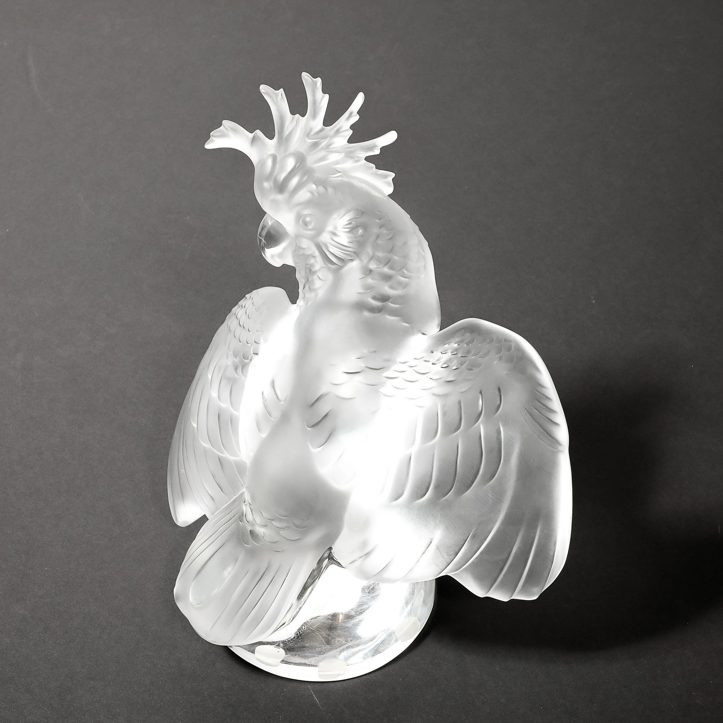 Mid-Century Modernist Sculptural Crystal Cockatiel Sculpture Signed Lalique - High Style Deco 20.jpg