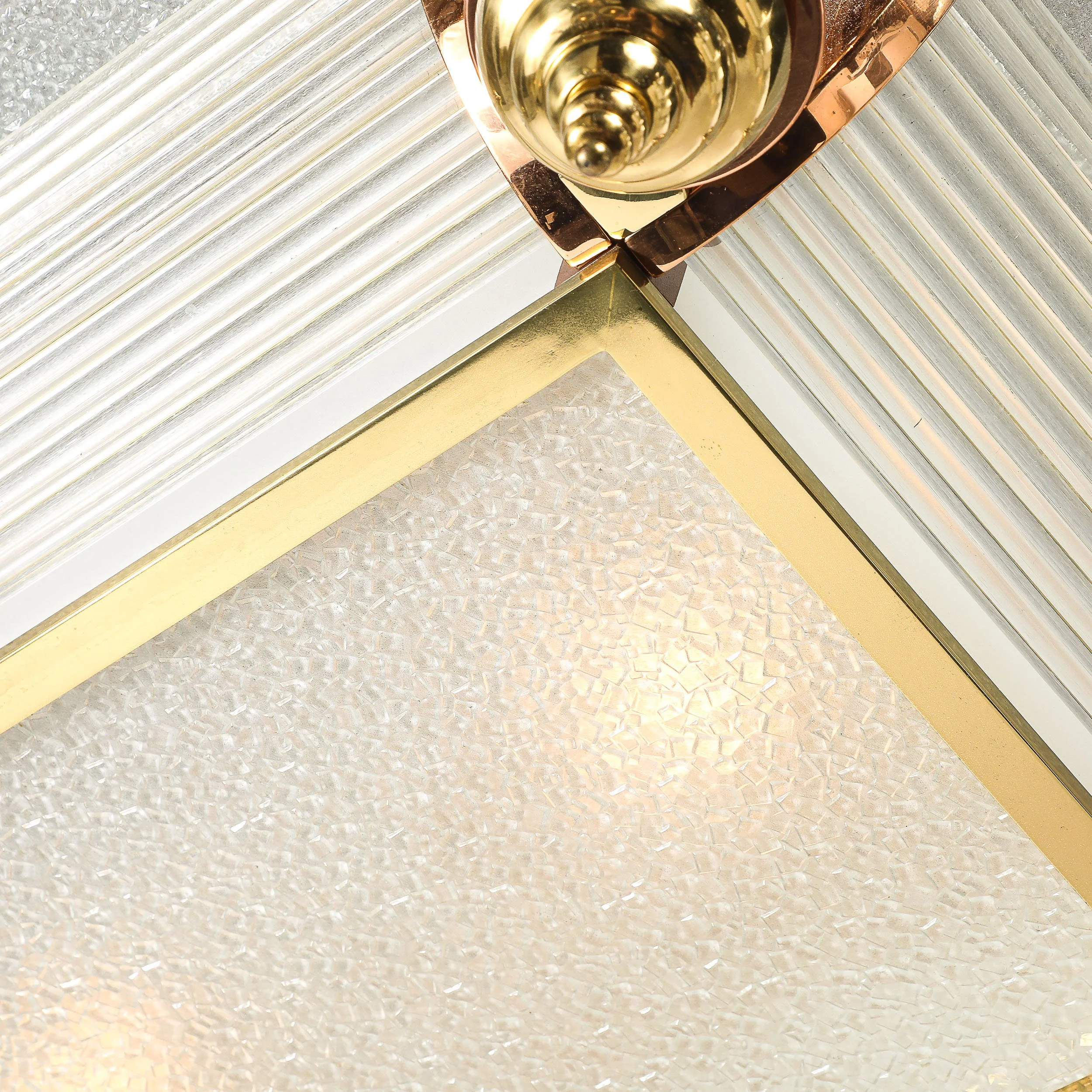 Art Deco Machine Age Brass & Copper Rectangular Chandelier w: Glass Diffuser - High Style Deco 9.jpg