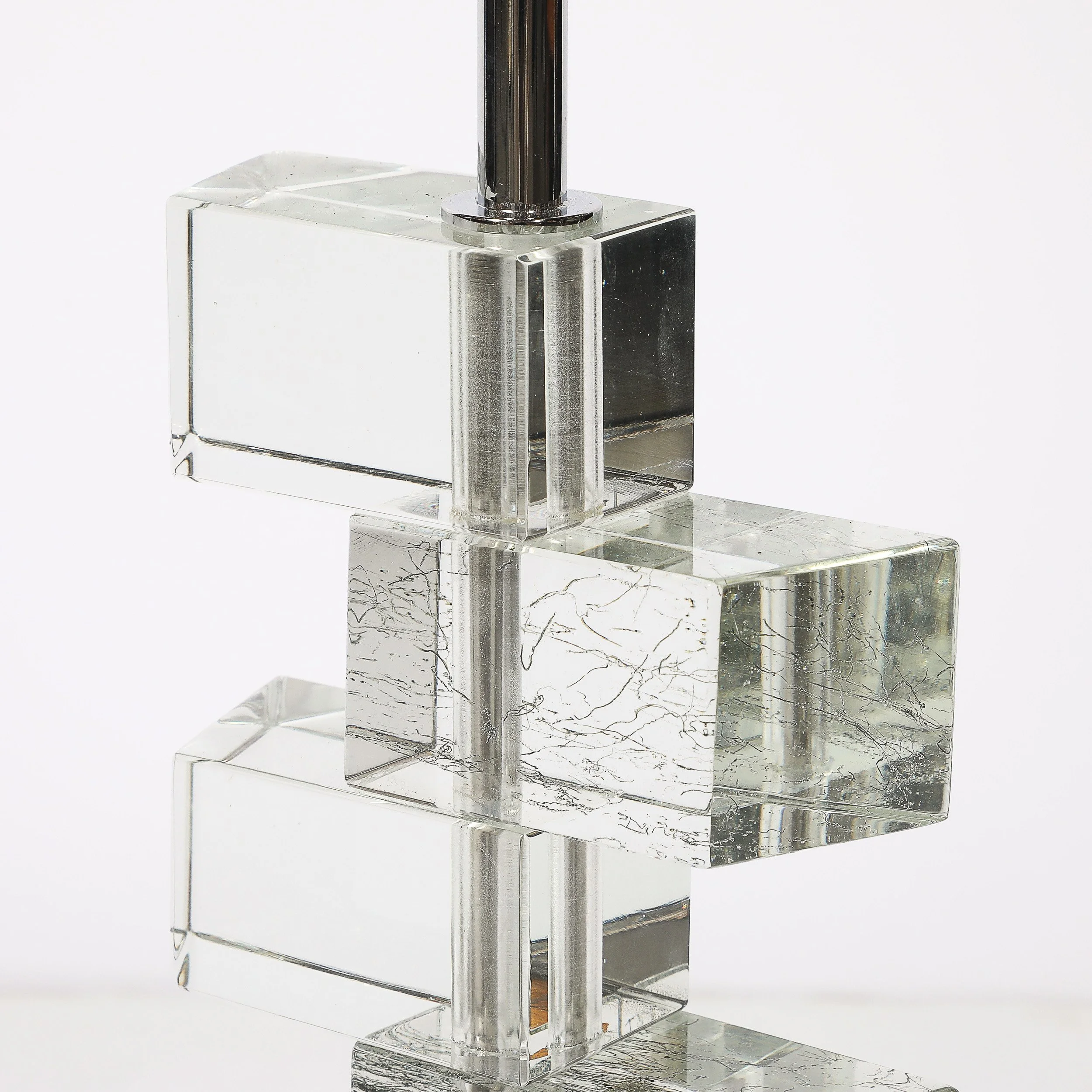 Modernist Hand-Blown Murano Stacked & Faceted Trapezoidal Glass Table Lamps - High Style Deco 15.jpg