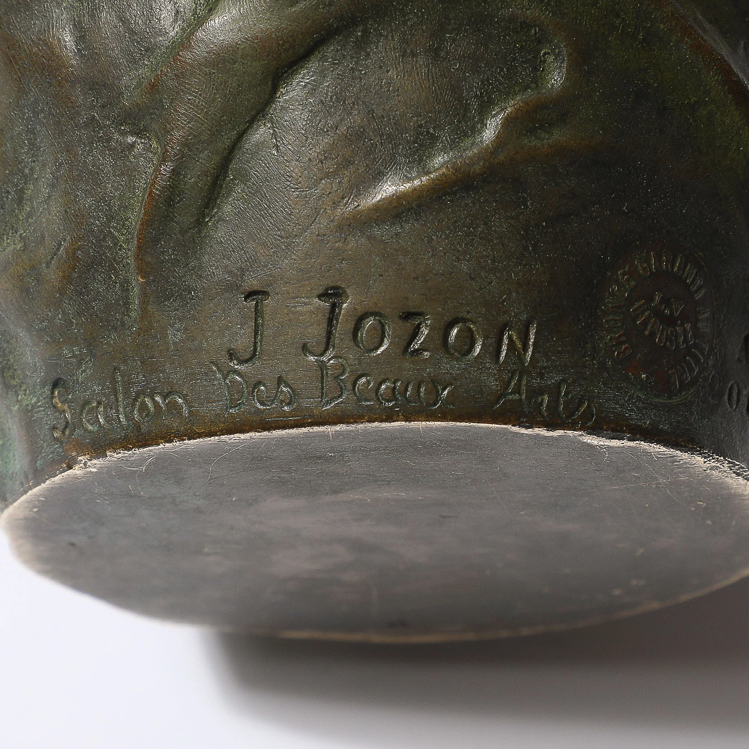 Art Nouveau Bronze Flagon Maiden Enveloped in Milk Thistle signed Jeanne Jozon - High Style Deco 13.jpg