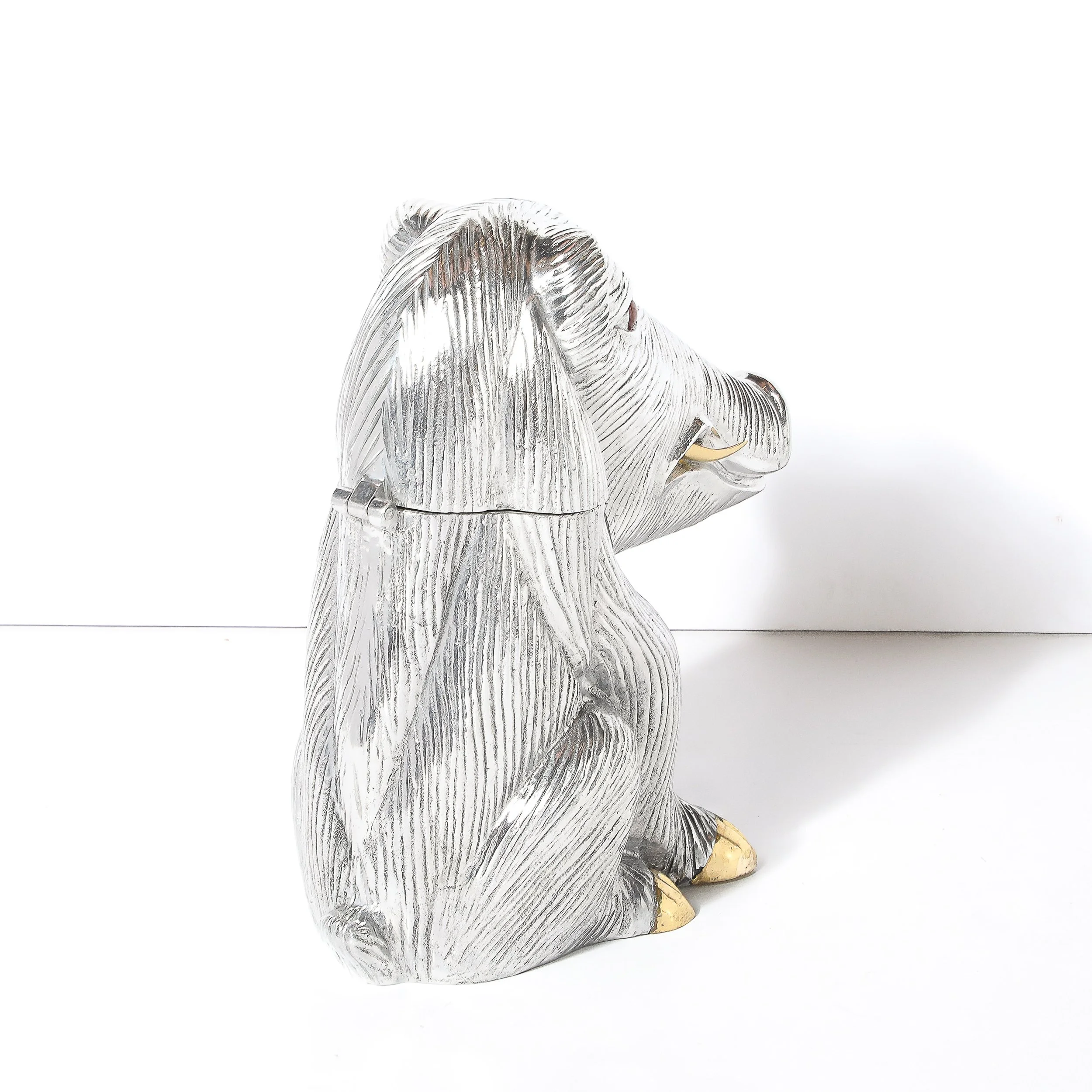 Mid-Century Aluminum & Brass Sculptural Boar Wine Cooler Signed Arthur Court - High Style Deco 7.jpg