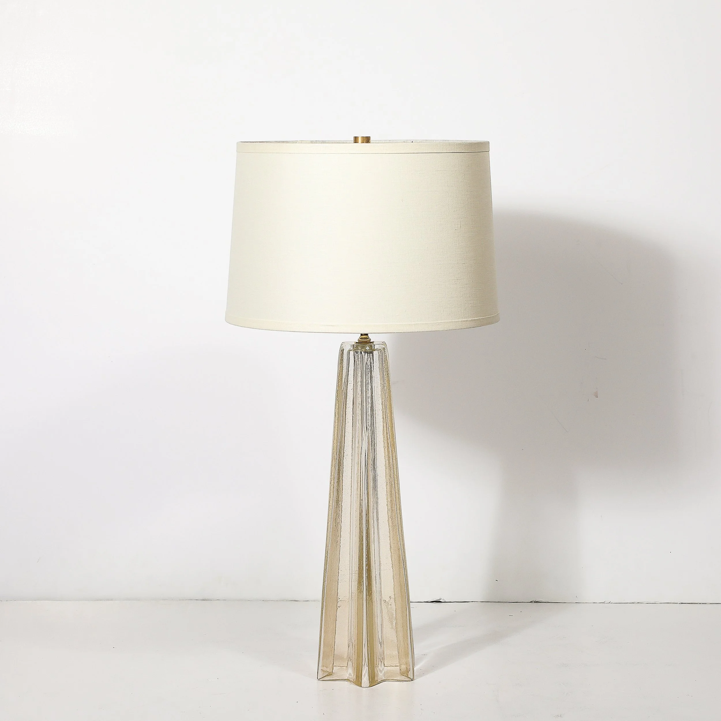 Pair of Modernist Hand-Blown Murano Glass X Form Table Lamps W: 24 Karat Gold - High Style Deco 3.jpg