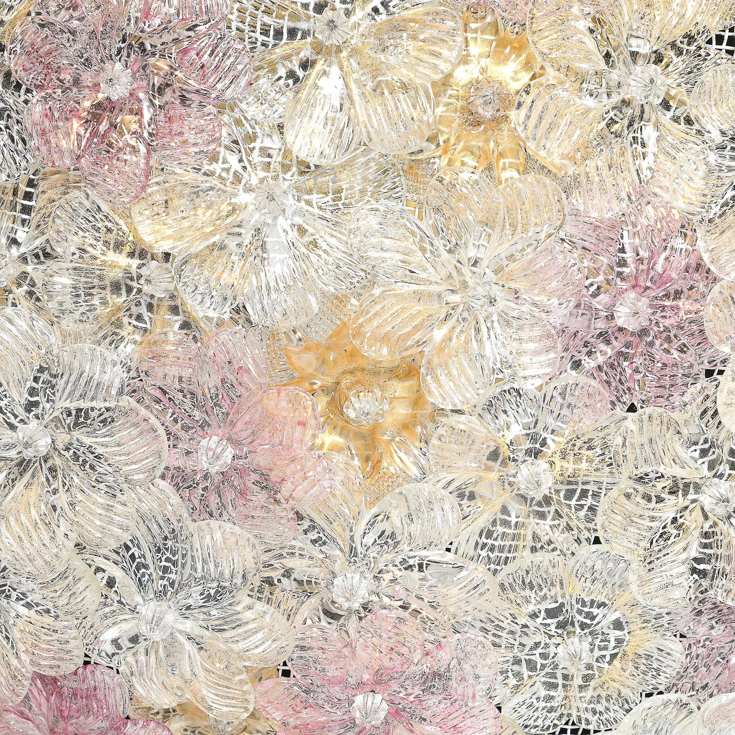 Mid-Century Hand-Blown Rose Murano Glass Florets Chandelier by Barovier & Toso - High Style Deco 6.jpg