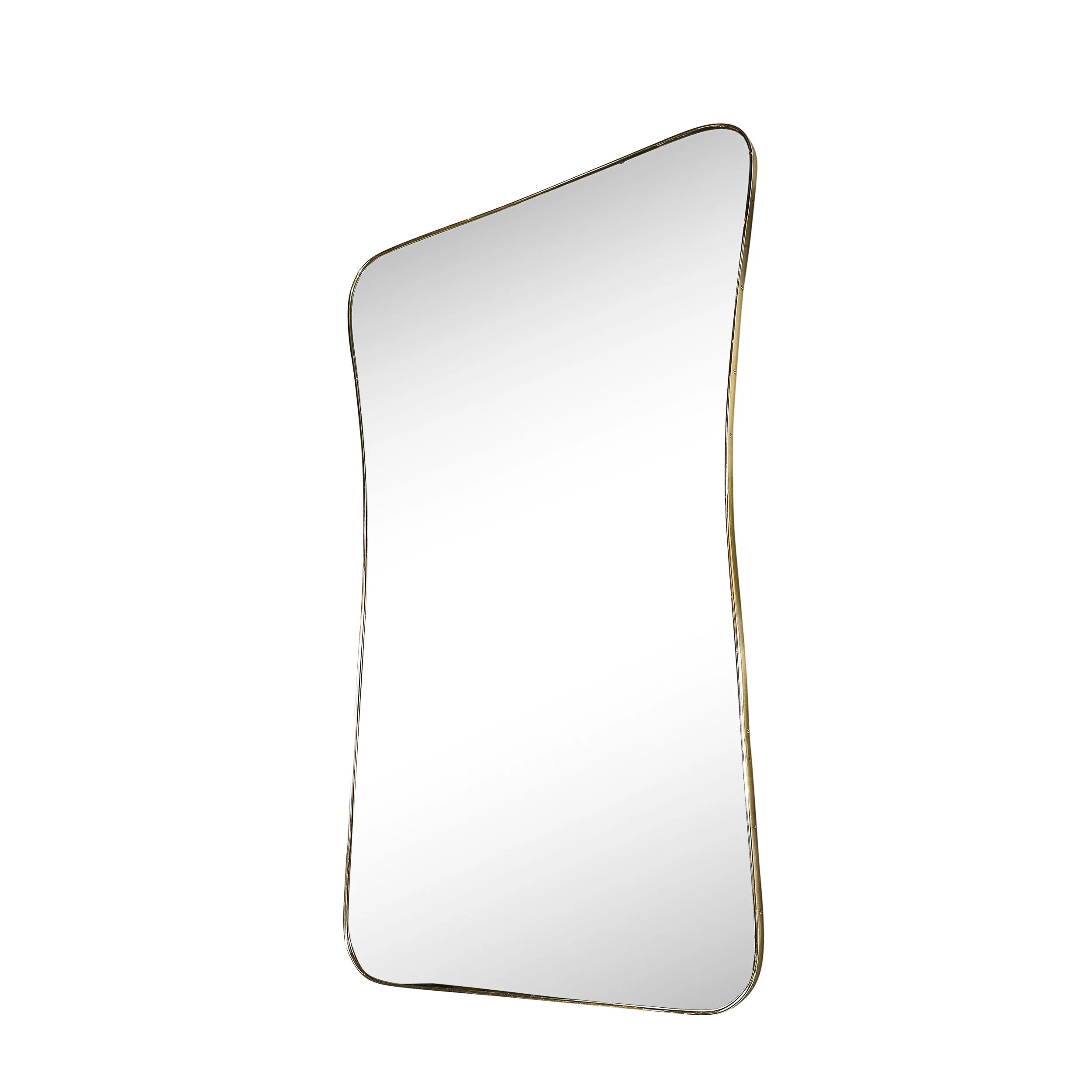 Monumental Mid-Century Modernist Brass Curvilinear Hourglass Form Wrapped Mirror - High Style Deco 2.jpg