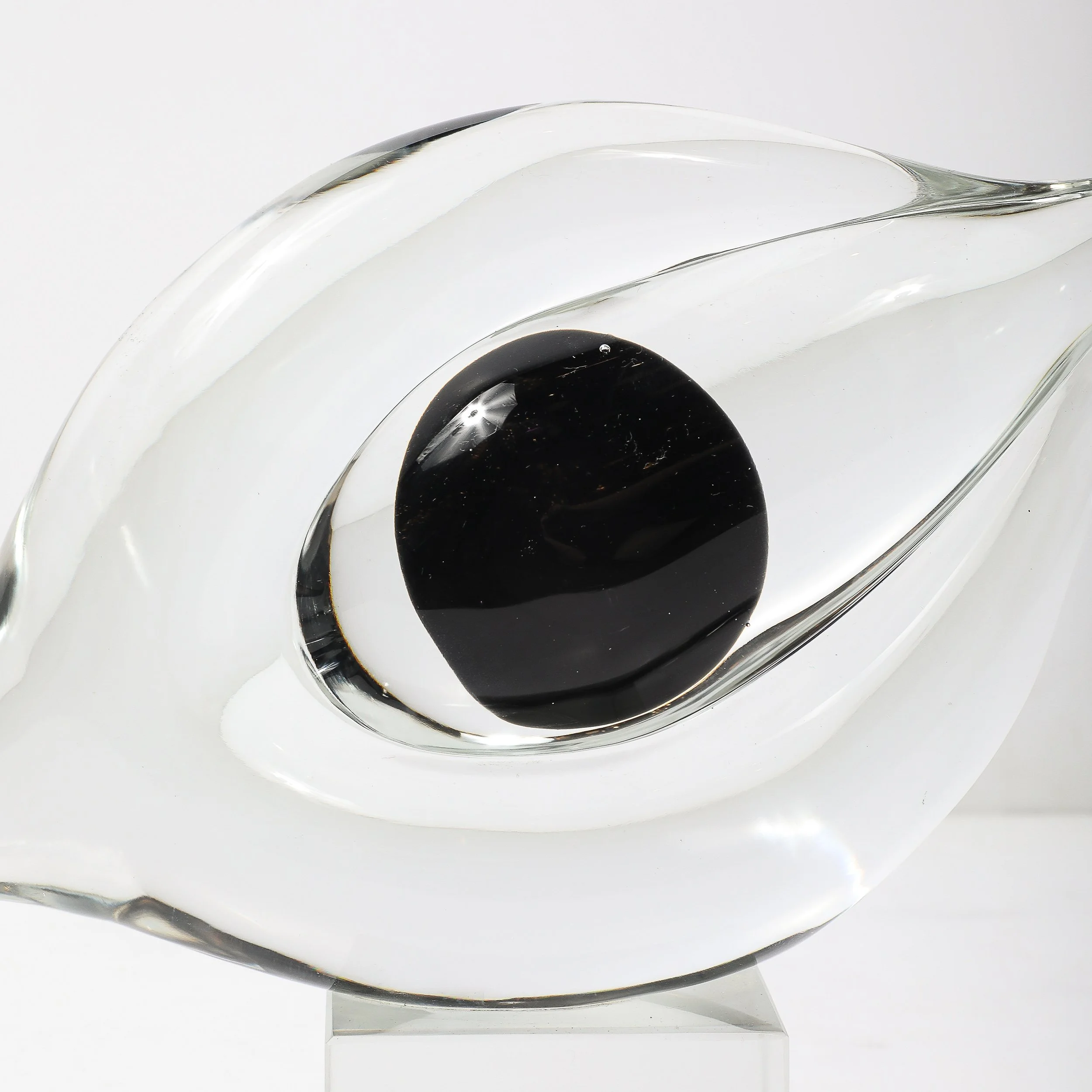 Mid-Century Hand-Blown Murano Clear & Black Glass Sculpture signed Seguso - High Style Deco 1.jpg