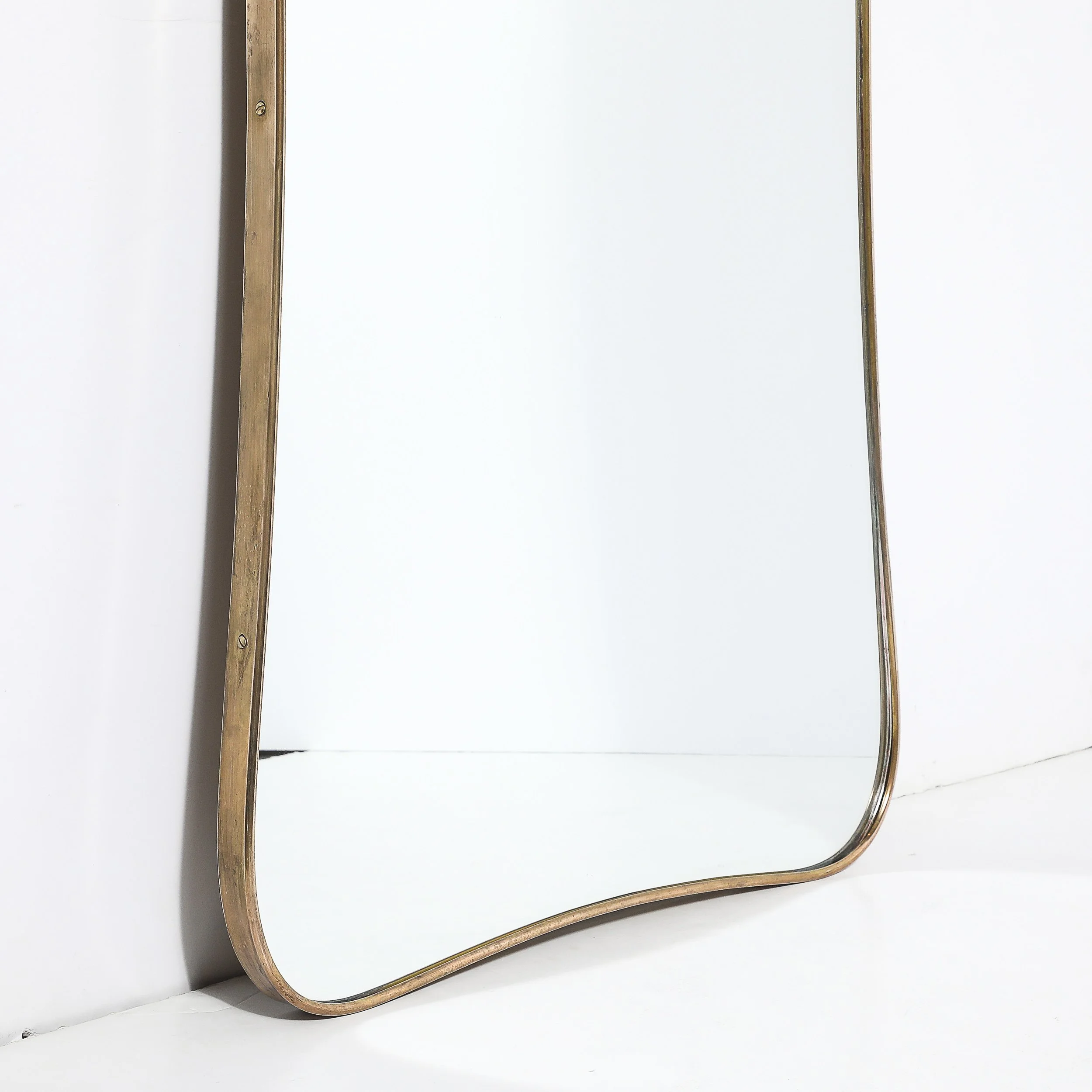 Pair of Mid-Century Modernist Curvilinear Hourglass Form Brass Wrapped Mirrors - High Style Deco 5.jpg