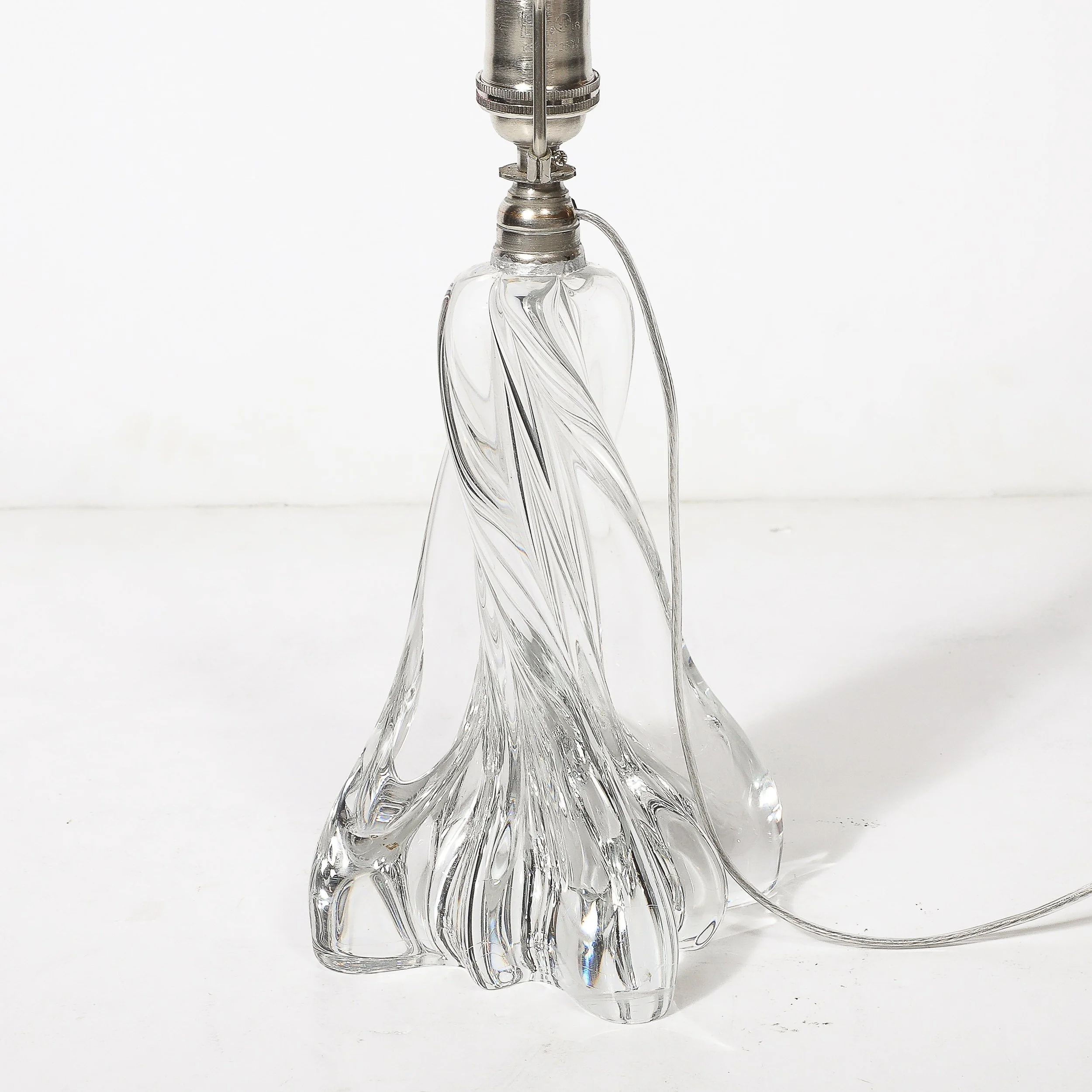 Mid-Century Modernist Spiral Form Crystal Table Lamp signed Baccarat - High Style Deco 4.jpg