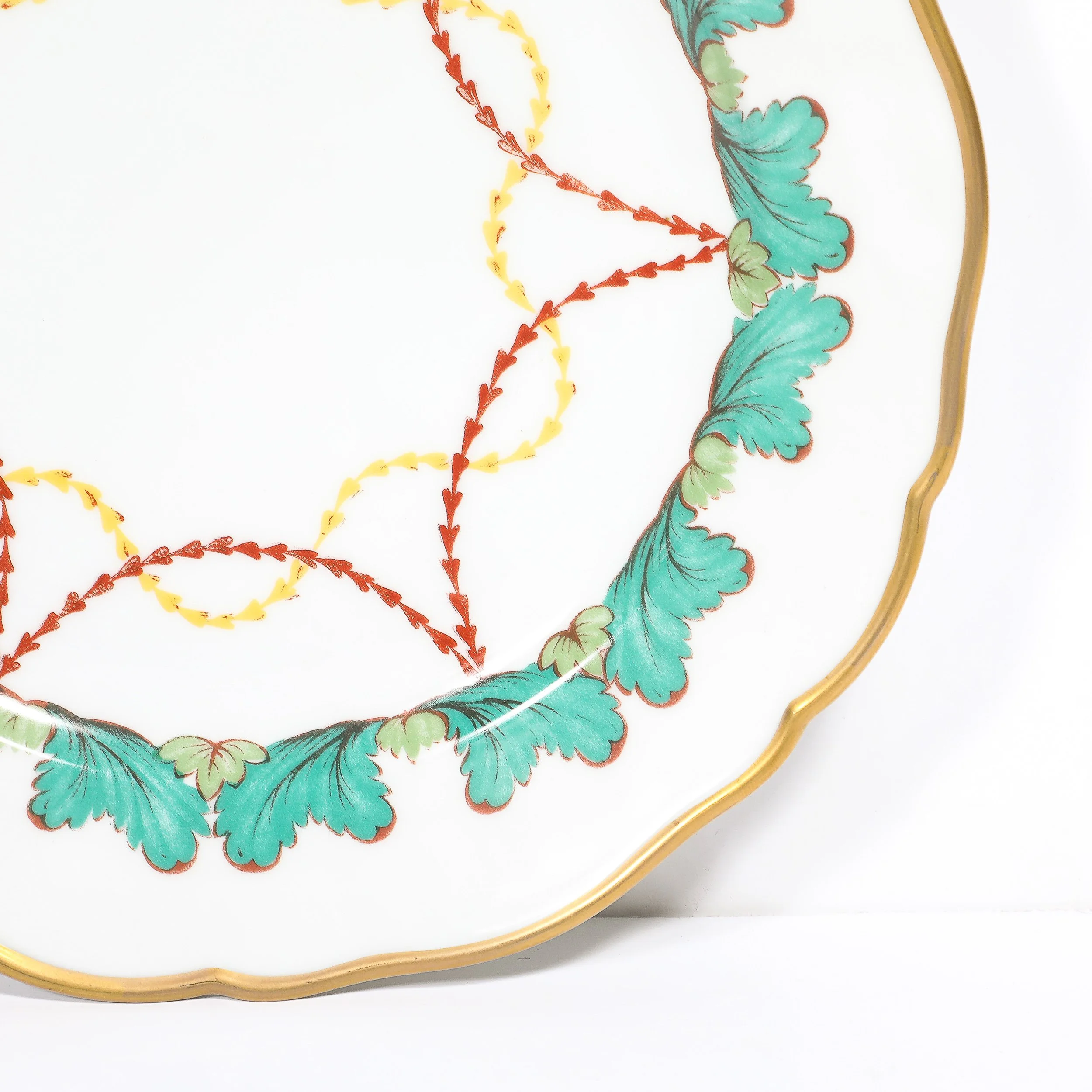 Set of 16 Turquoise & 24K Gilt Border Porcelain Dinner Plates by Hutschenreuther - High Style Deco 12.jpg