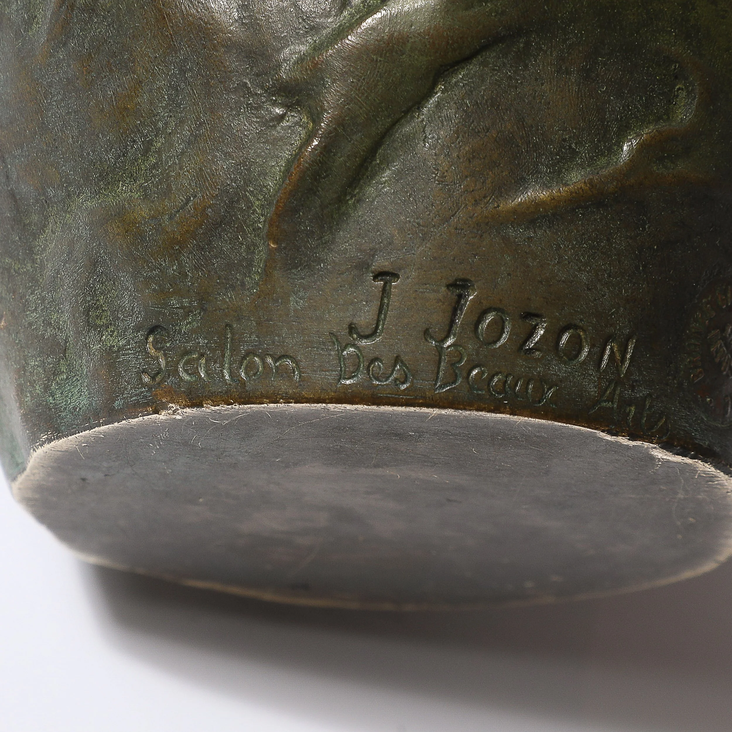 Art Nouveau Bronze Flagon Maiden Enveloped in Milk Thistle signed Jeanne Jozon - High Style Deco 12.jpg