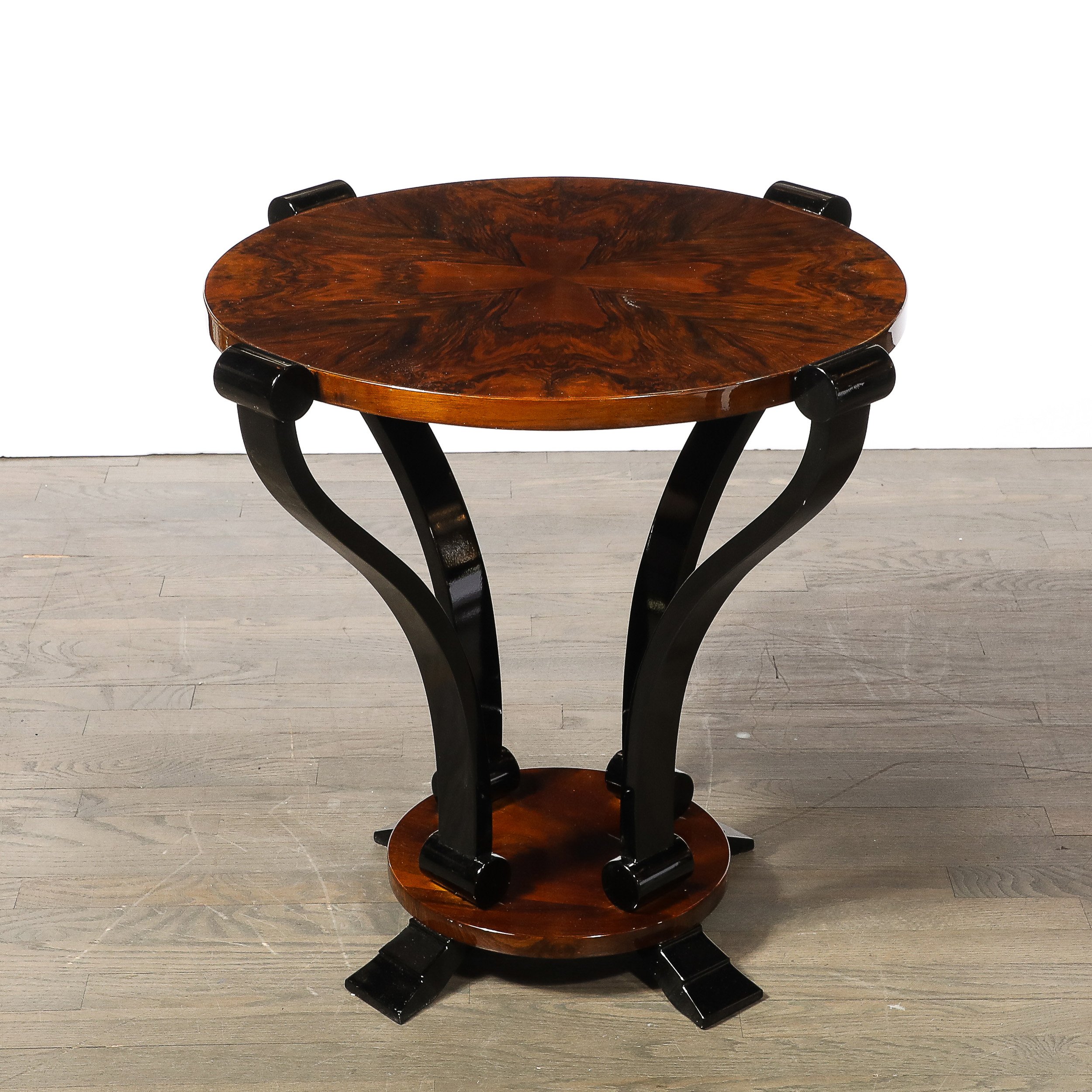 Art Deco Machine Age Occasional Table in Book-Matched & Burled Walnut - High Style Deco 1.jpg