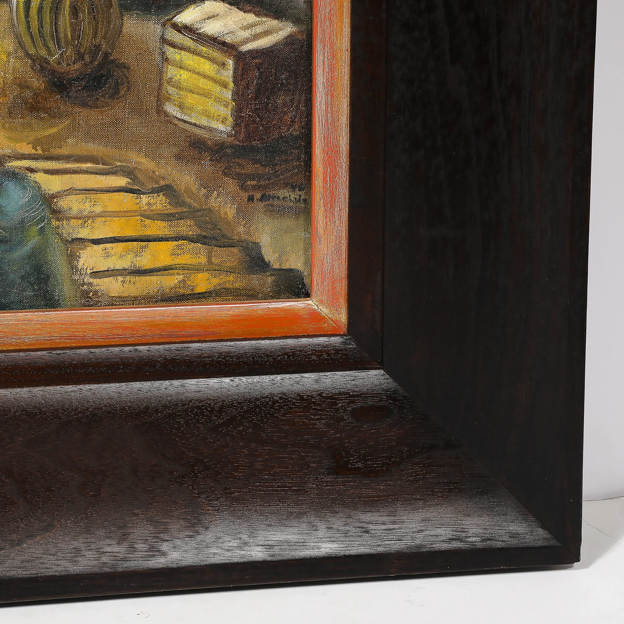 Modernist Oil on Canvas Painting "The Immigrant" signed Hida Coates Altschule - High Style Deco 12.jpg