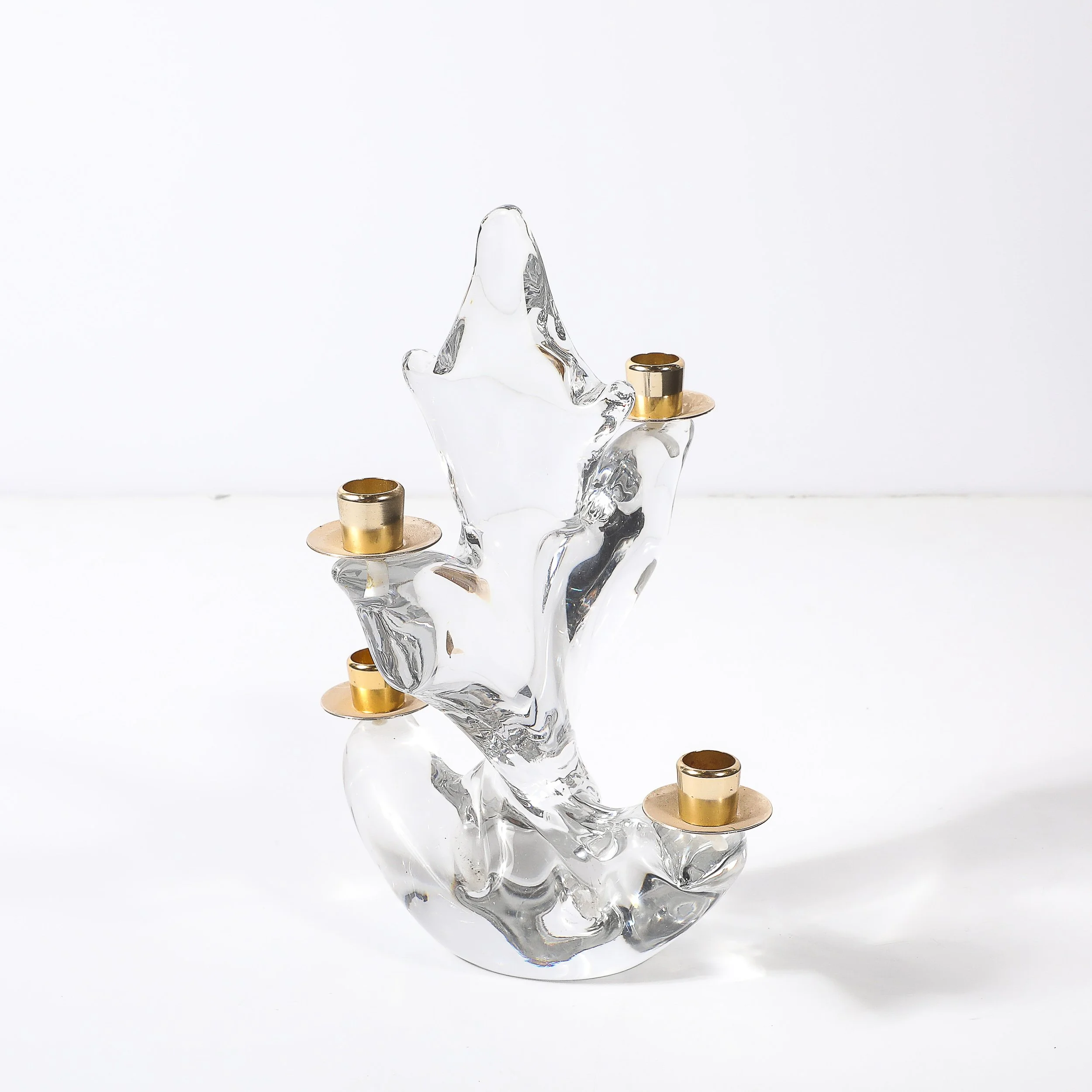 Pair of Mid-Century Crystal & Brass Candlestick Holders signed Schneider - High Style Deco 9.jpg