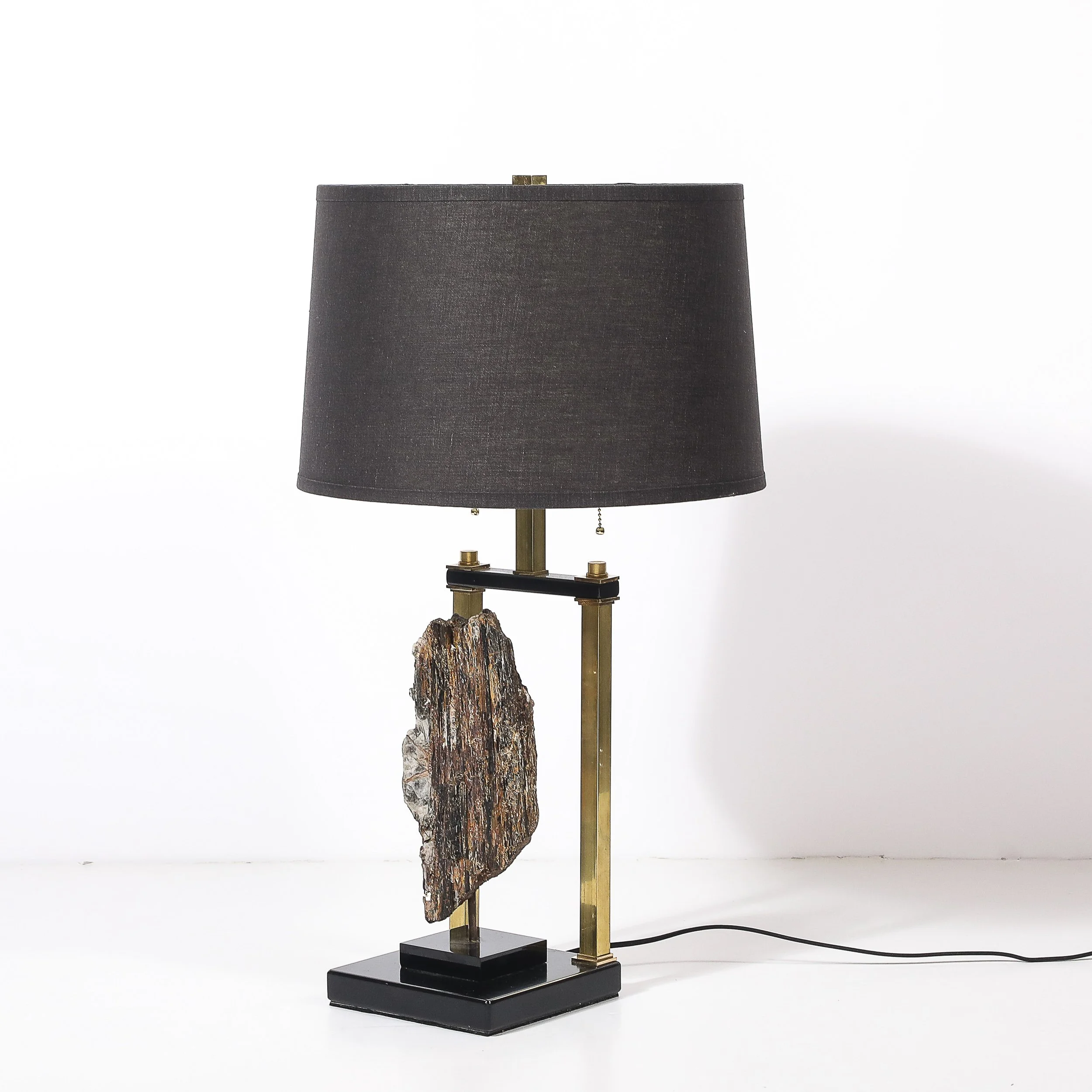Mid-Century Rectilinear Black Lacquer & Brass Pyrite Specimen Table Lamp - High Style Deco 1.jpg