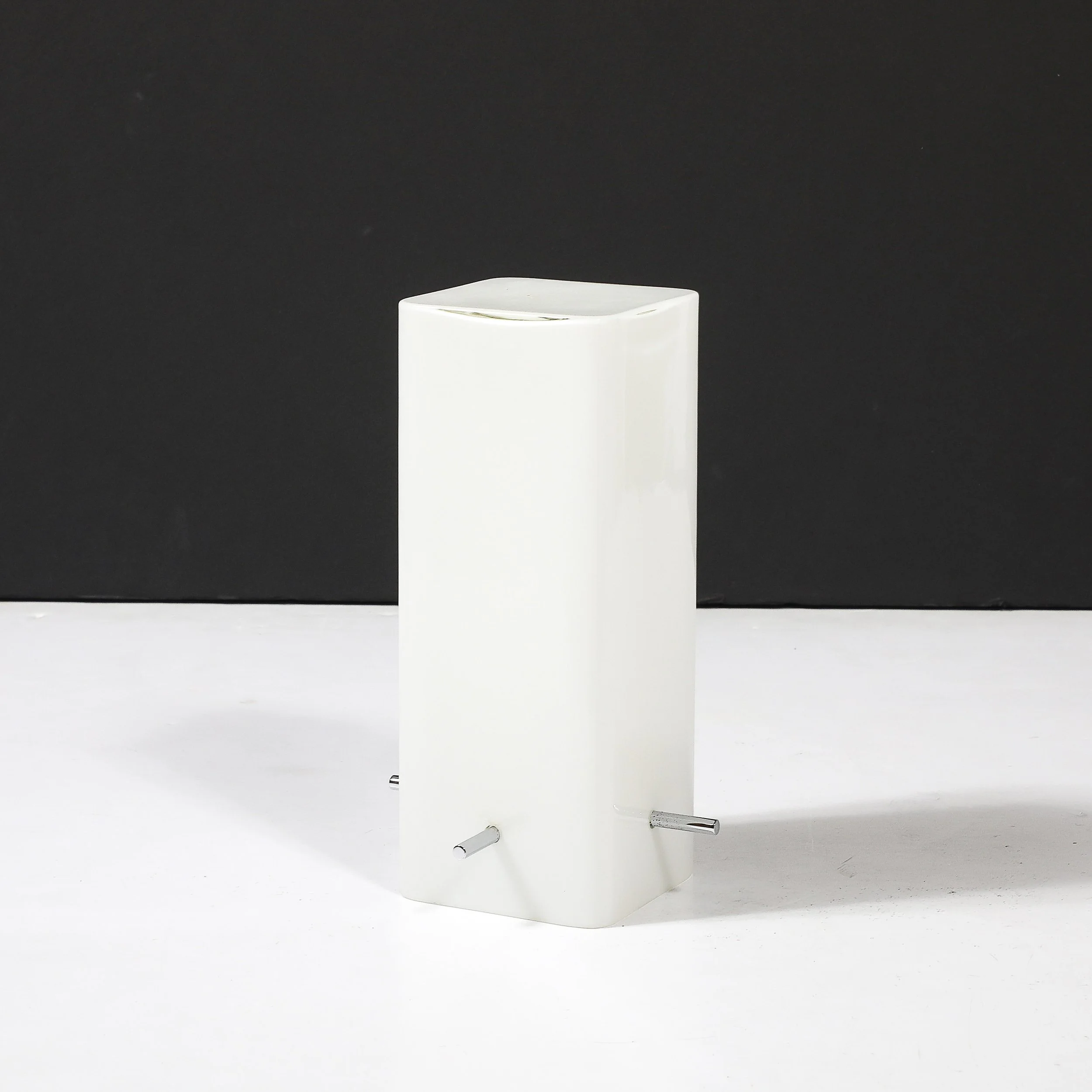 Mid-Century Milk Glass Column Lamp w: Chrome Fittings by Paul Mayen for Habitat - High Style Deco 2.jpg