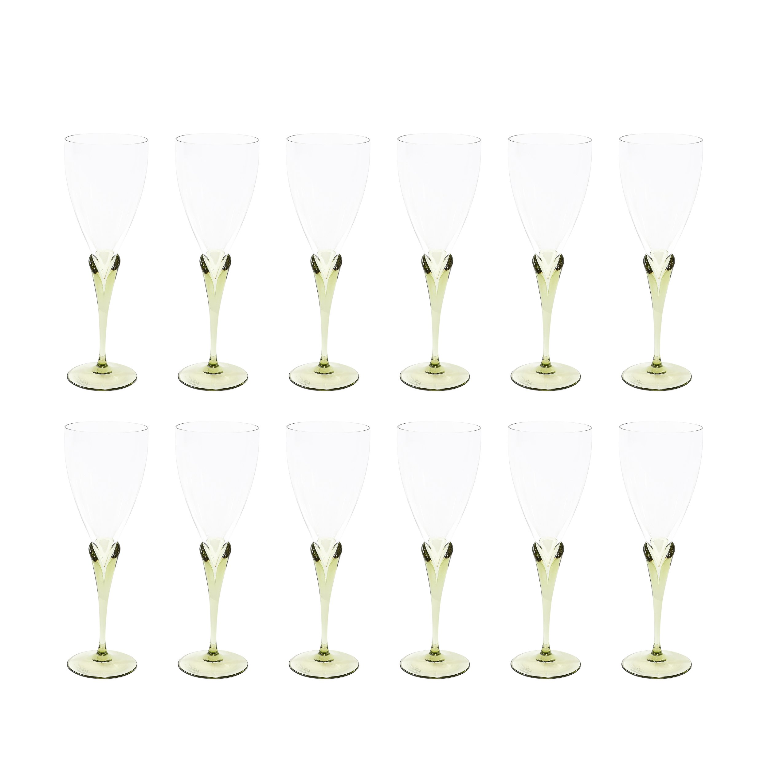 Set of 36 Papyrus Pattern Rosenthal Water, Wine and Champagne Crystal Stemware - High Style Deco 8.jpg