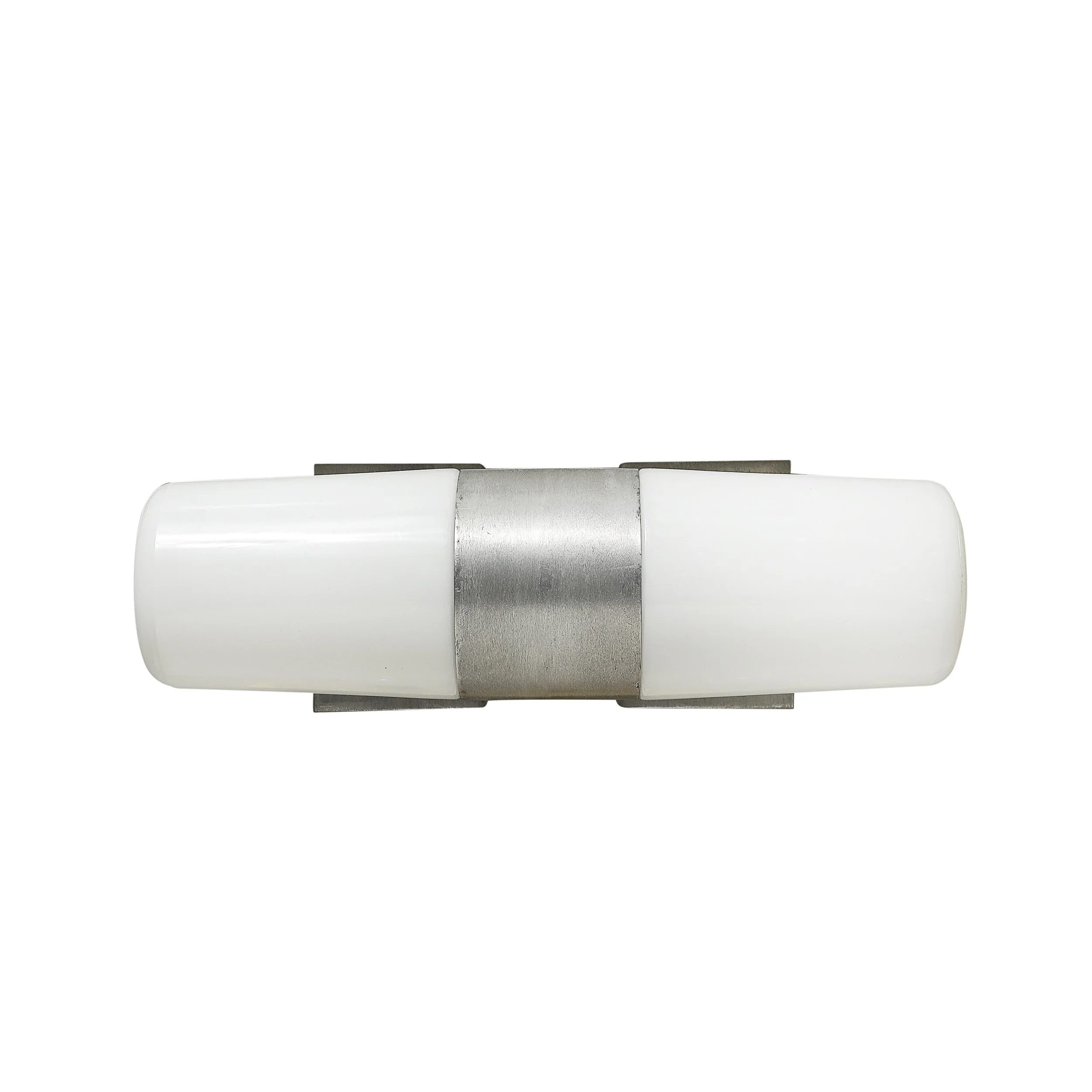 Mid-Century Milk Glass & Brushed Aluminum Cylindrical Vanity Light by Paul Mayen - High Style Deco.jpg
