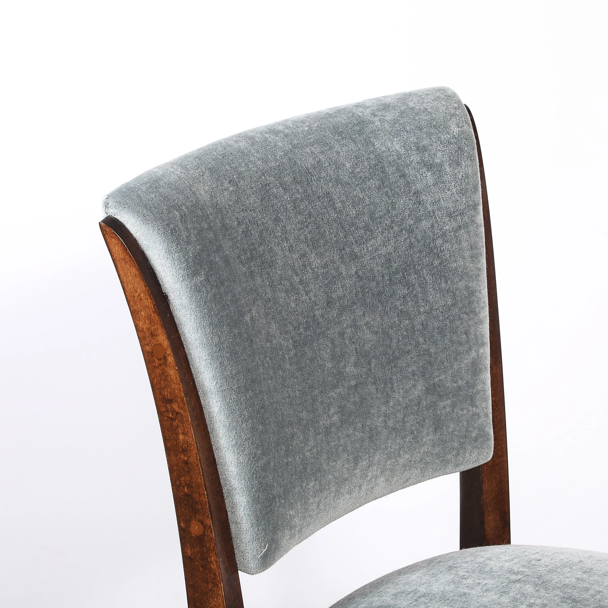 Set of Eight Art Deco Sculptural Walnut Dining Chairs in Plush Mohair Upholstery - High Style Deco 15.jpg