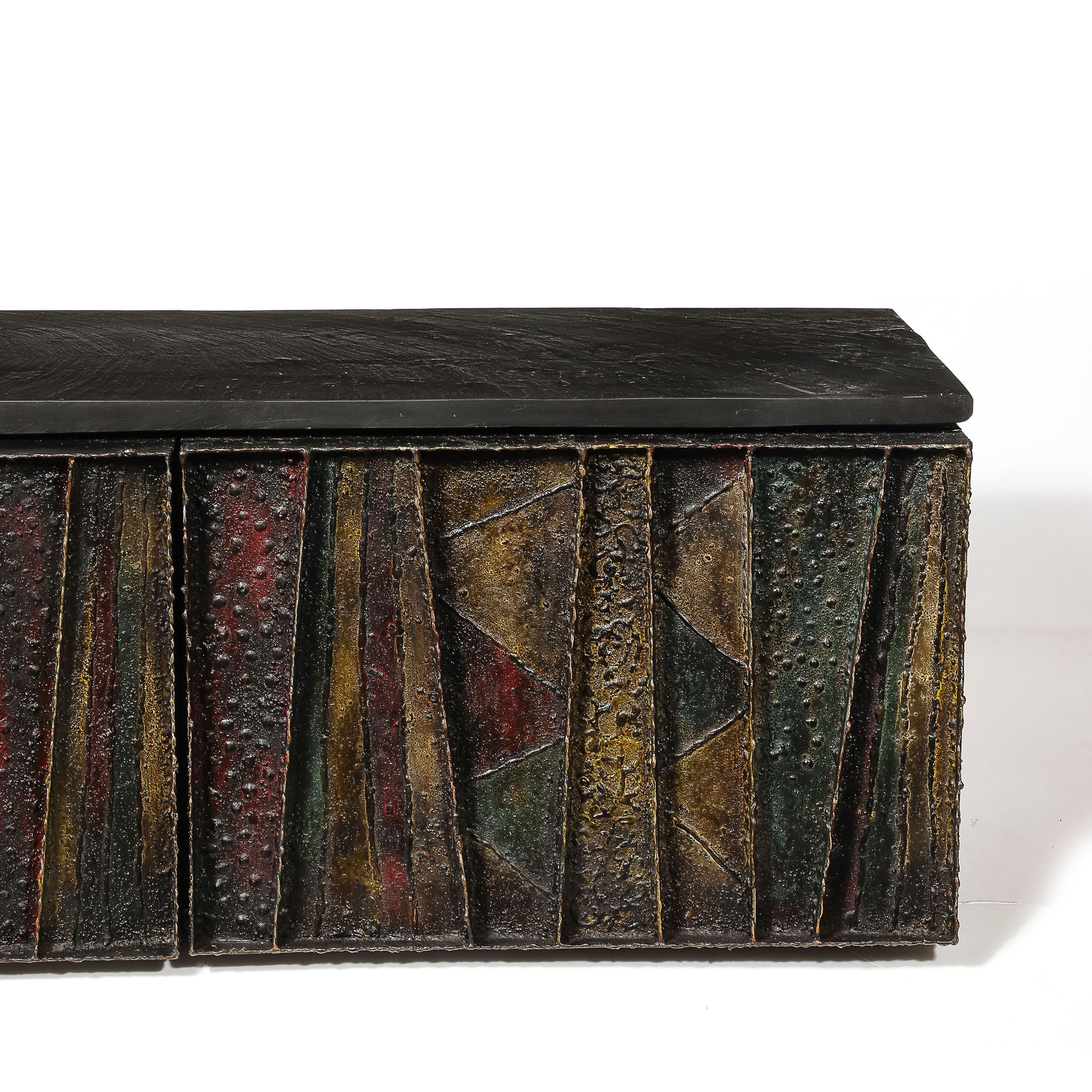 Mid-Century Brutalist Wall Mounted Patchwork Console Table Signed Paul Evans - High Style Deco 6.jpg