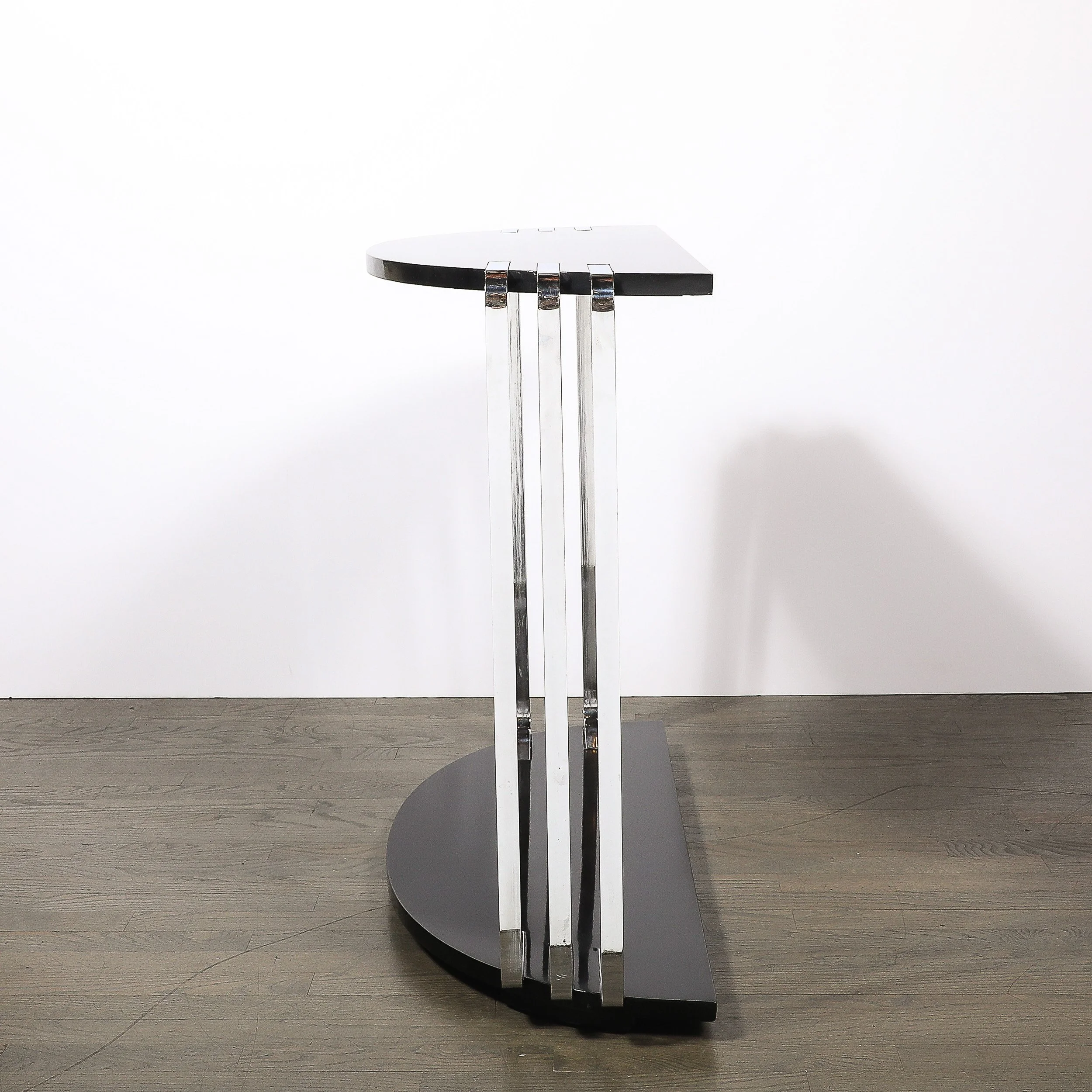 Art Deco Demilune Chrome and Black Lacquer Console Table by Donald Deskey - High Style Deco 10.jpg