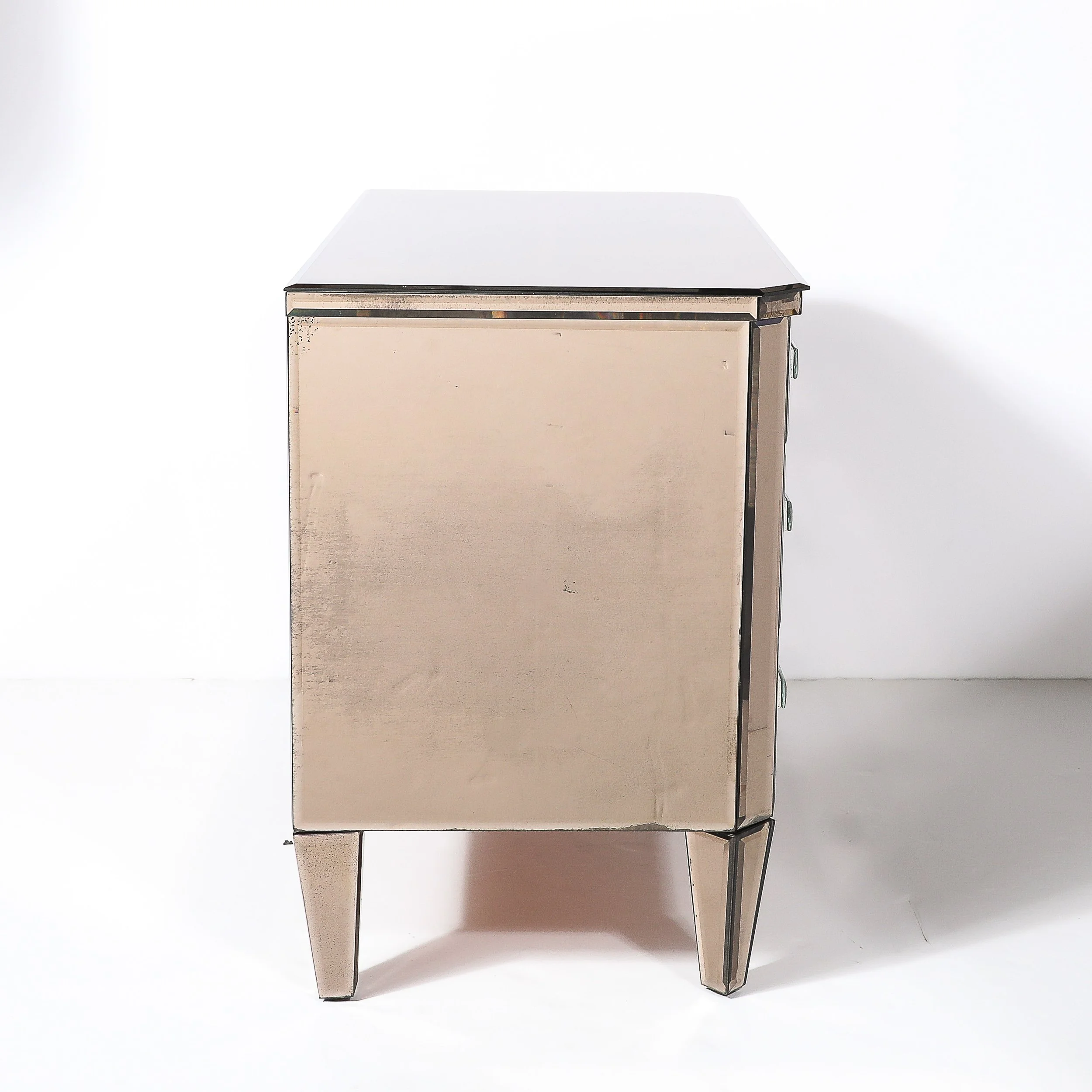 Modernist Hollywood Regency Style Smoked Amber Mirrored Chest of Drawers - High Style Deco 15.jpg