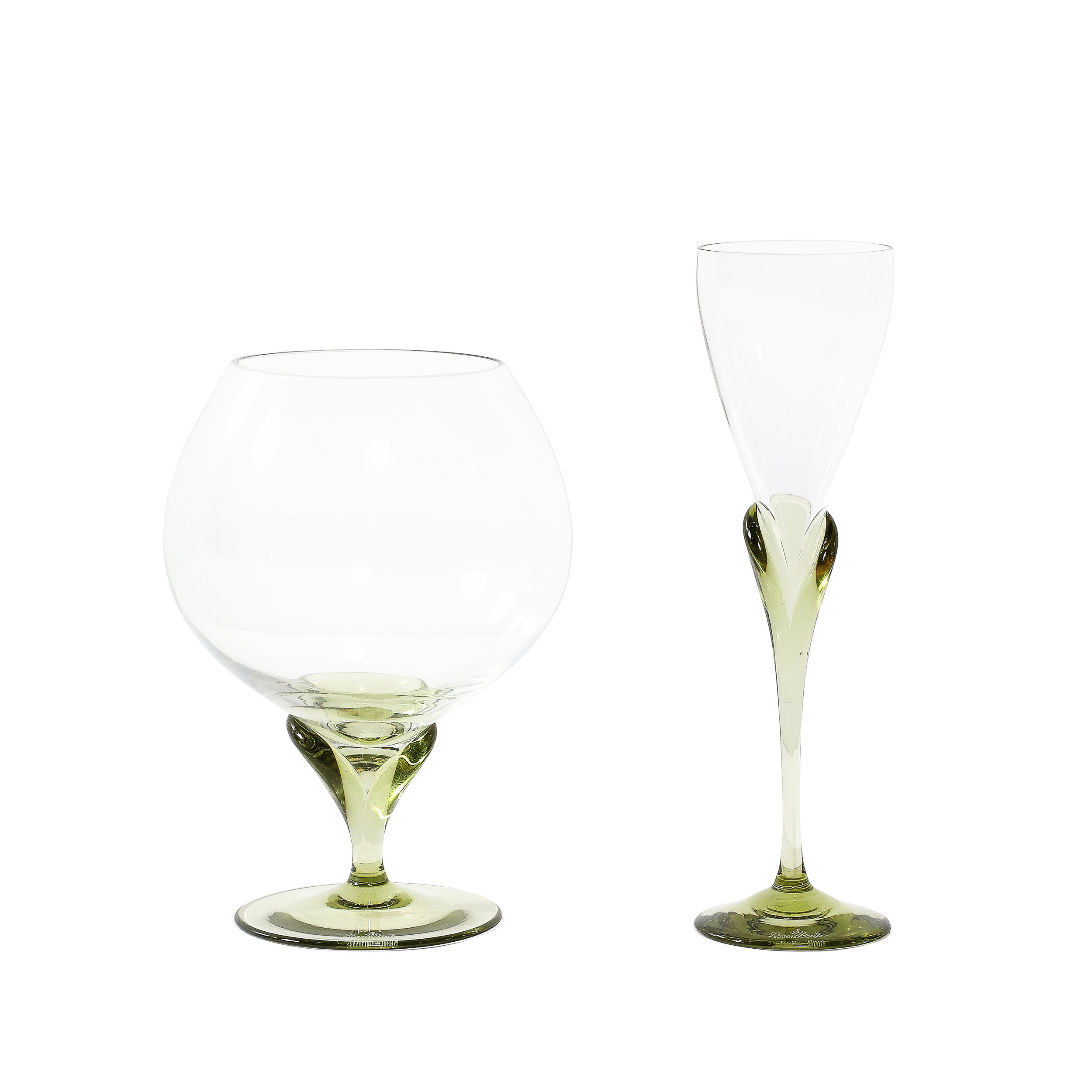 Set of 16 Papyrus Pattern Rosenthal Cordial & Brandy Sniffer Crystal Stemware - High Style Deco 2.jpg