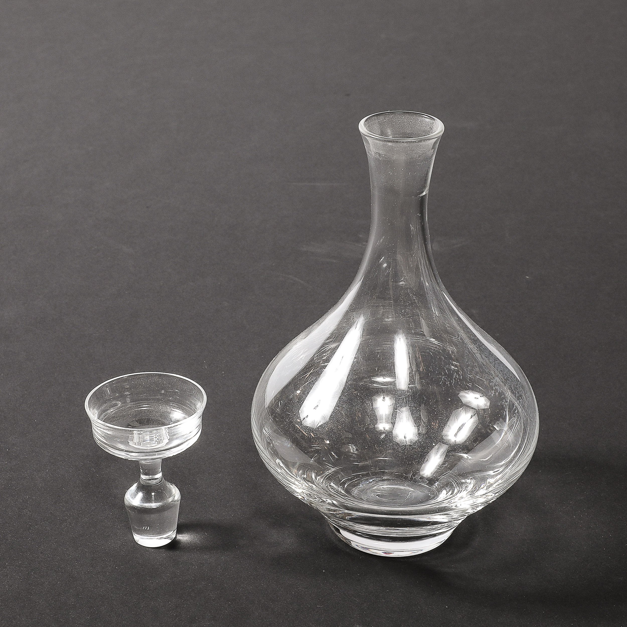 Mid-Century Modernist Sculptural Crystal Decanter with Basin Form Stopper - High Style Deco 5.jpg