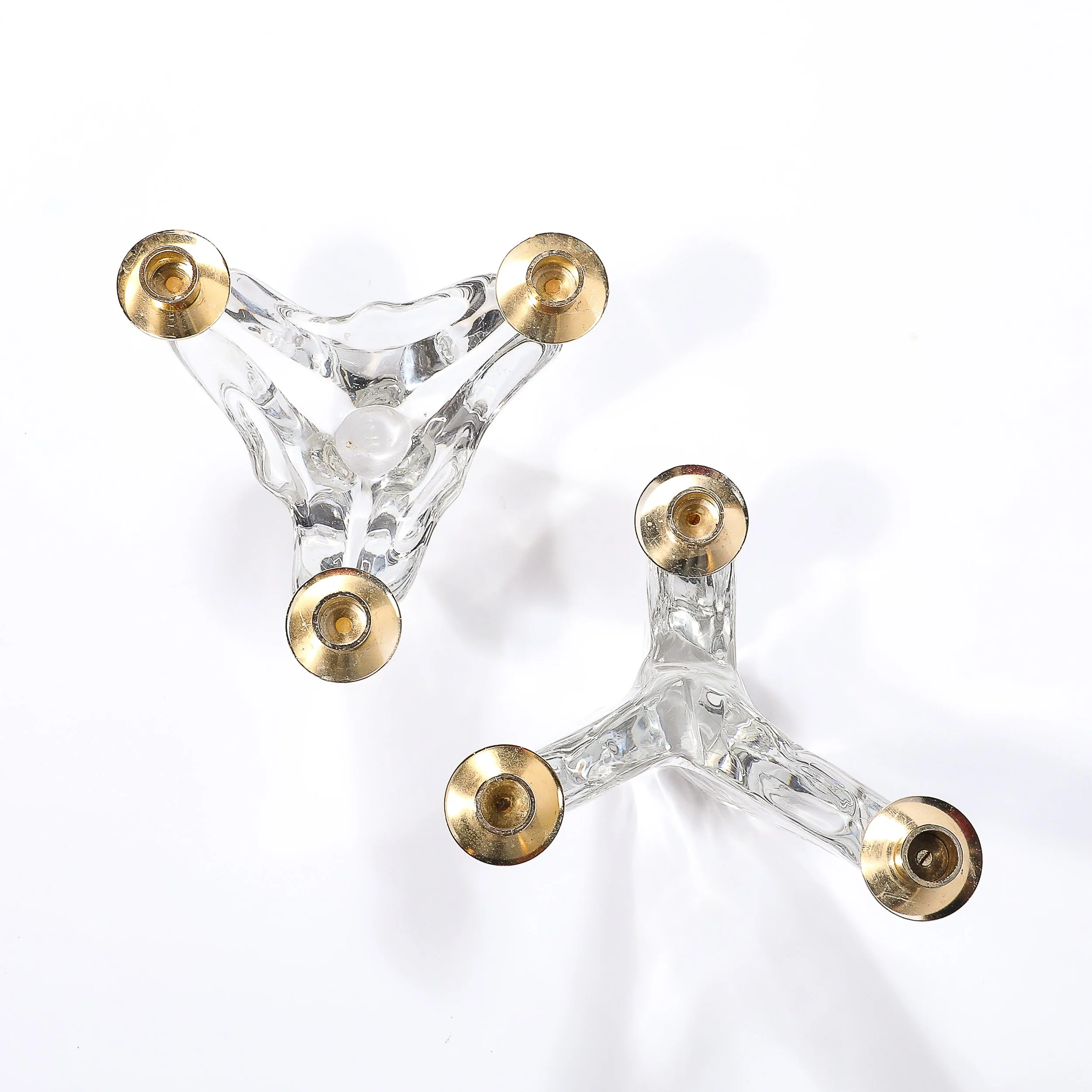 Pair of Mid-Century Amorphic Crystal & Brass 3 Arm Candelabra Signed Schneider - High Style Deco 4.jpg