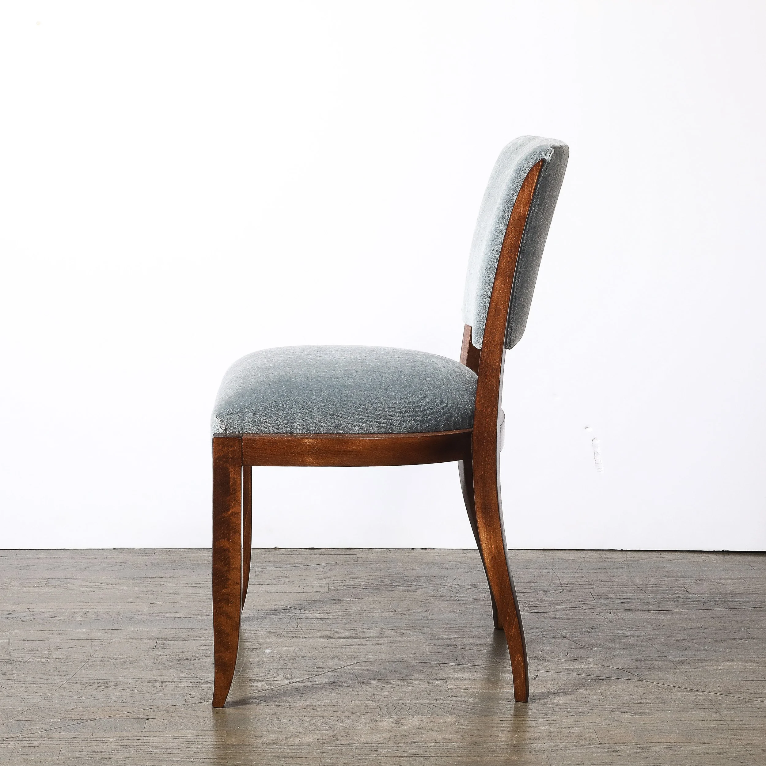 Set of Eight Art Deco Sculptural Walnut Dining Chairs in Plush Mohair Upholstery - High Style Deco 7.jpg