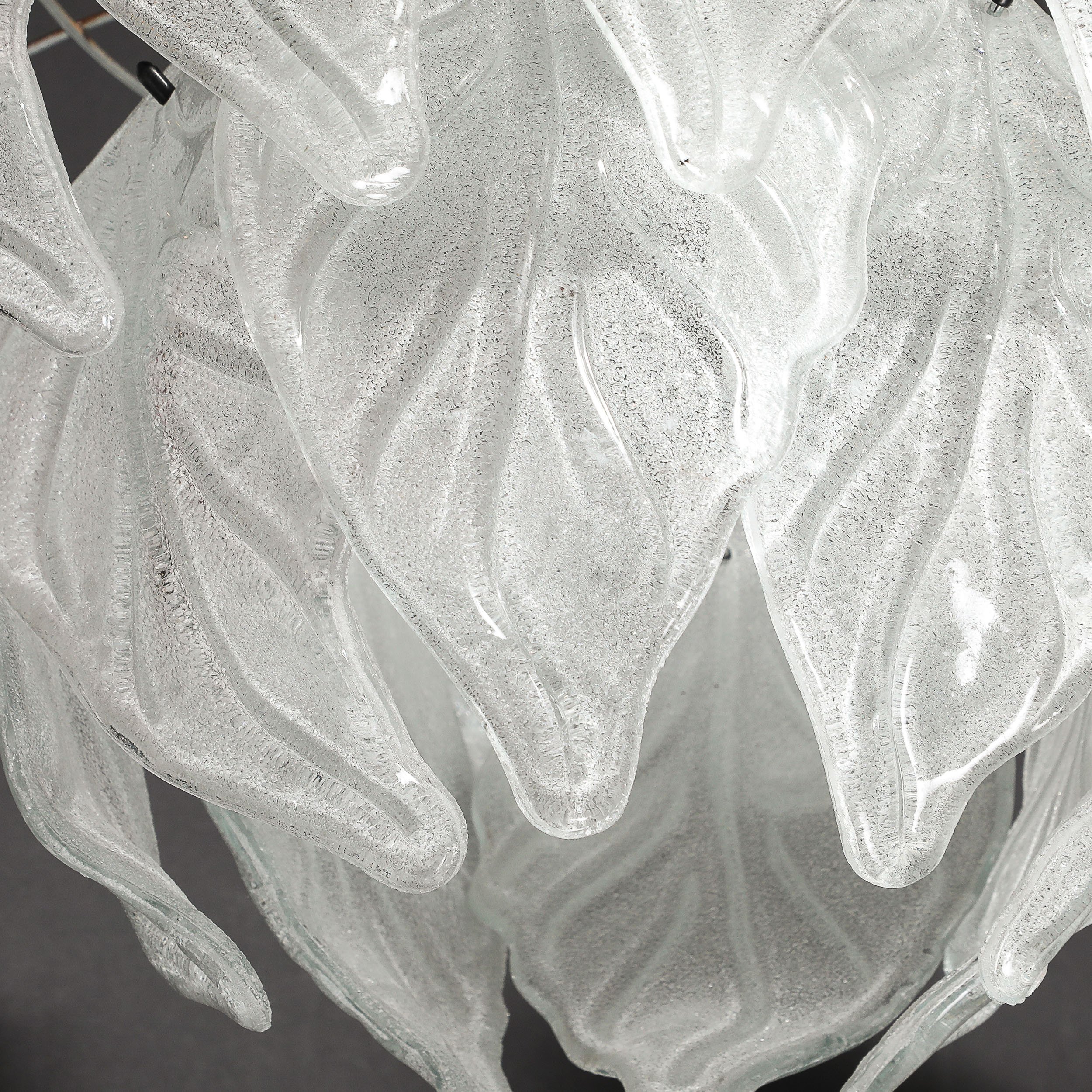 Mid-Century Hand-Blown Leaf Form Mottled Murano Glass Chandelier by Mazzega - High Style Deco 14.jpg