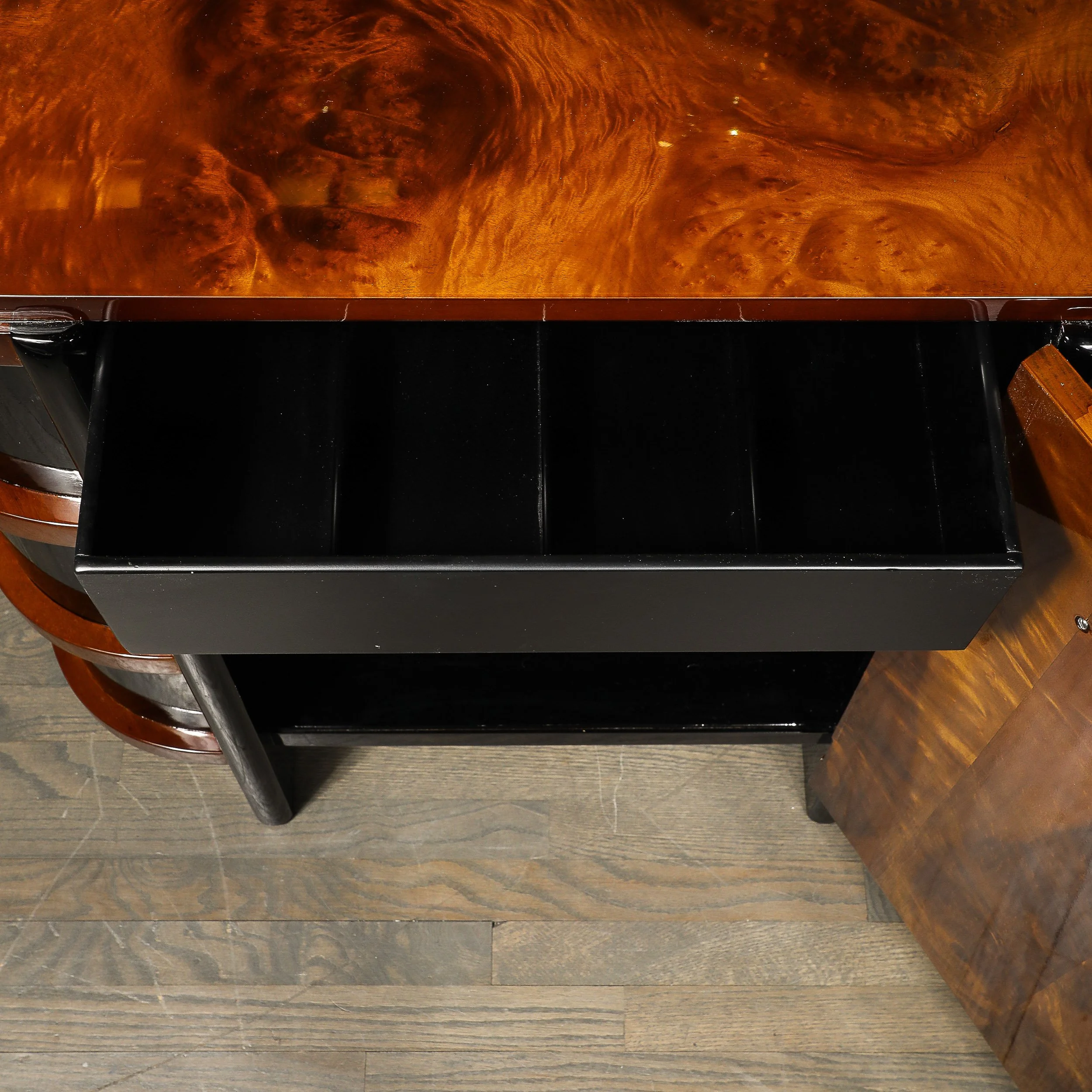 Art Deco Machine Age Cabinet in Book-matched & Burled Walnut by Donald Deskey - High Style Deco 1.jpg