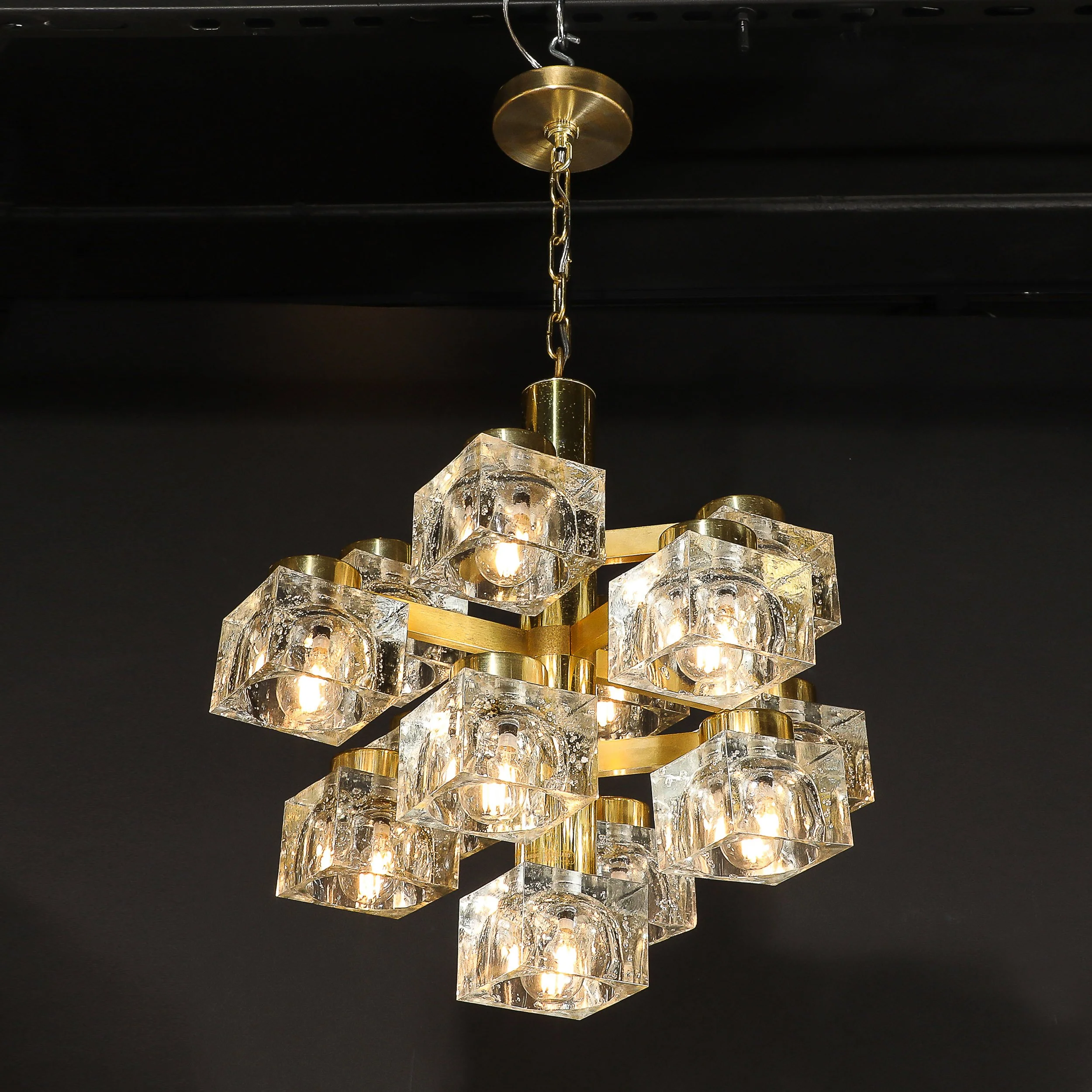 Mid-Century Modern Brass & Cube Glass Chandelier by Sciolari - High Style Deco 15.jpg
