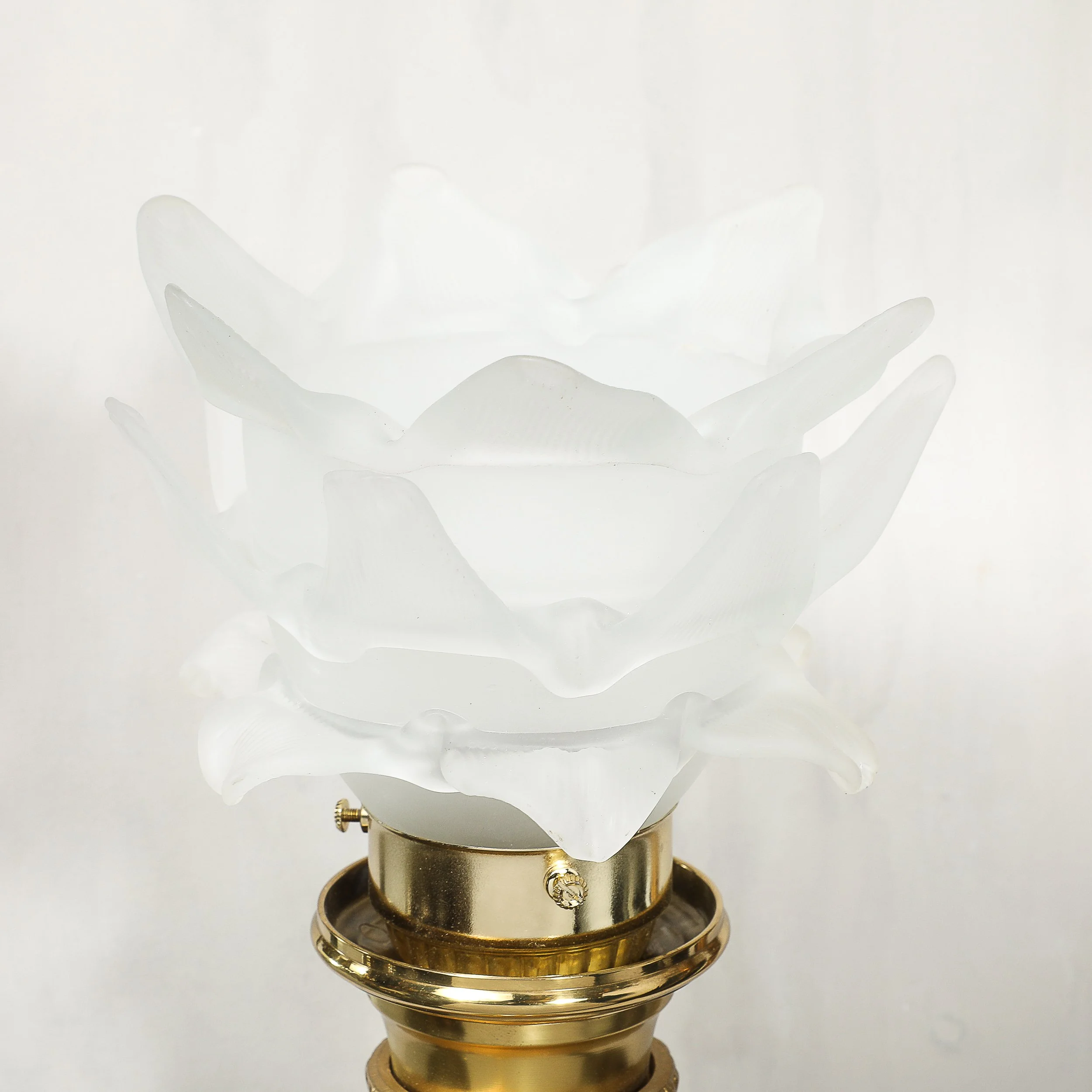 Pair of Neoclassical Style Torch Form Sconces with Frosted Glass Shades - High Style Deco 12.jpg