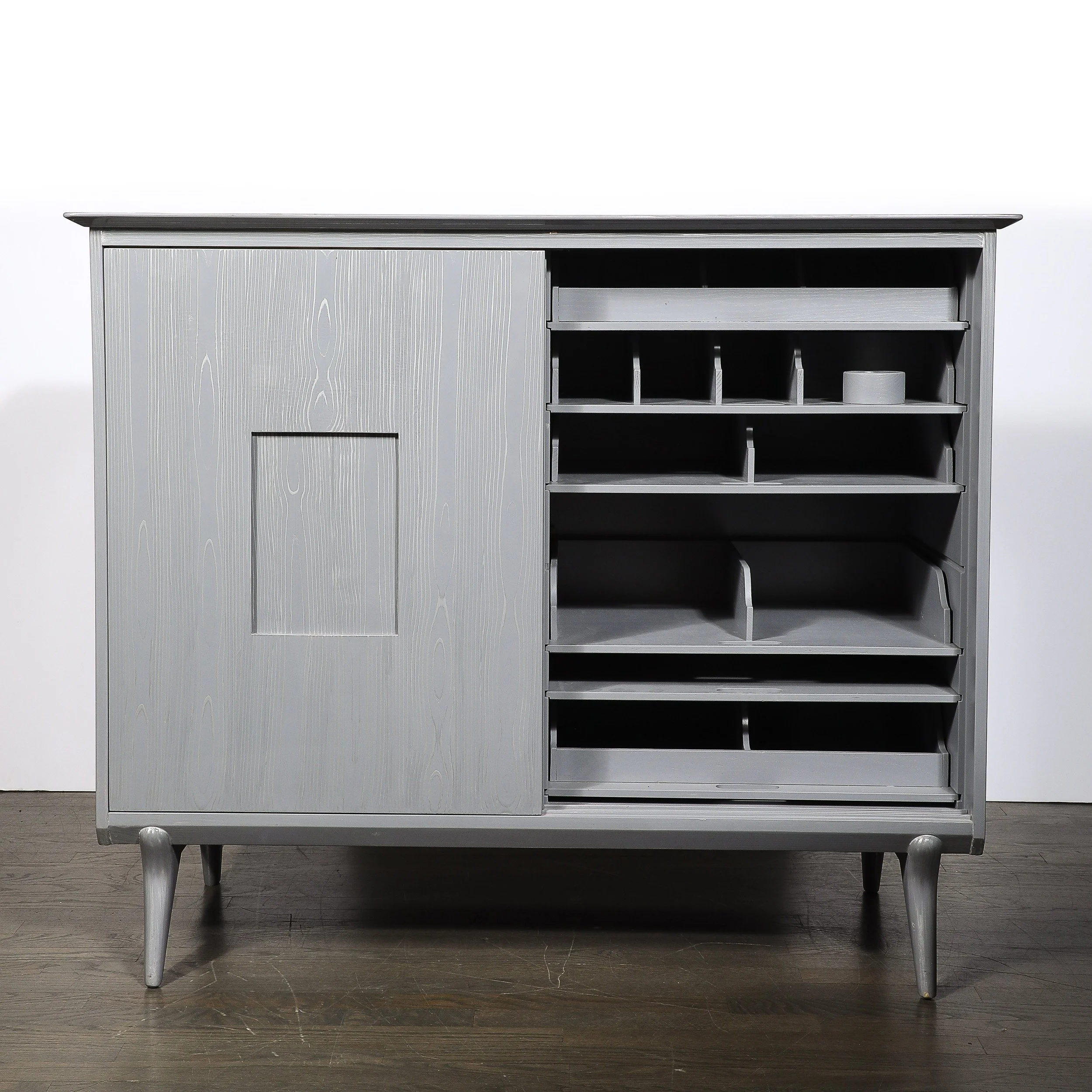 Mid-Century Modern Silver Cerused Oak Cabinet by John Stuart Inc - High Style Deco 5.jpg