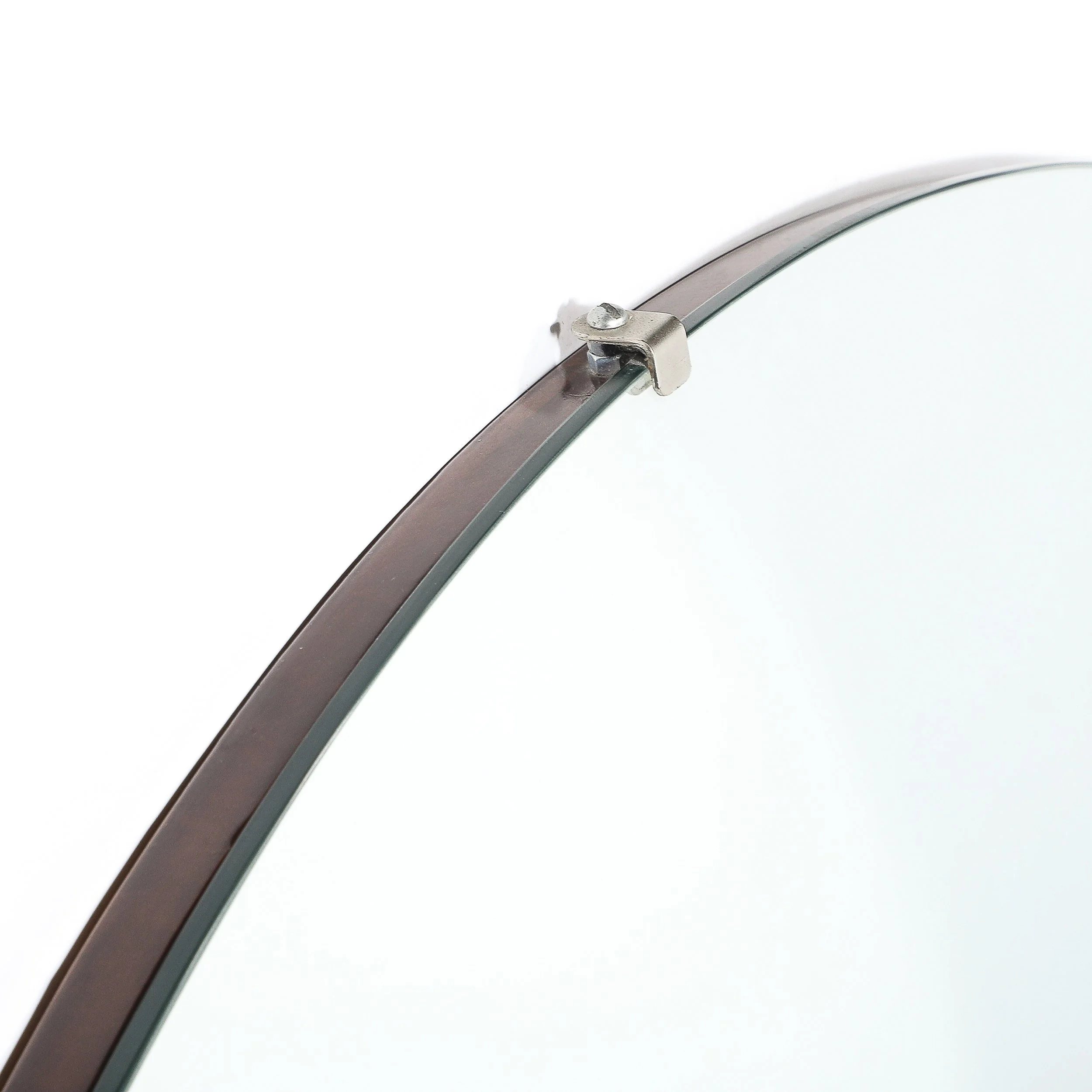 Art Deco Round Mirror with Walnut & Black Lacquer Half Border Detailing - High Style Deco 11.jpg
