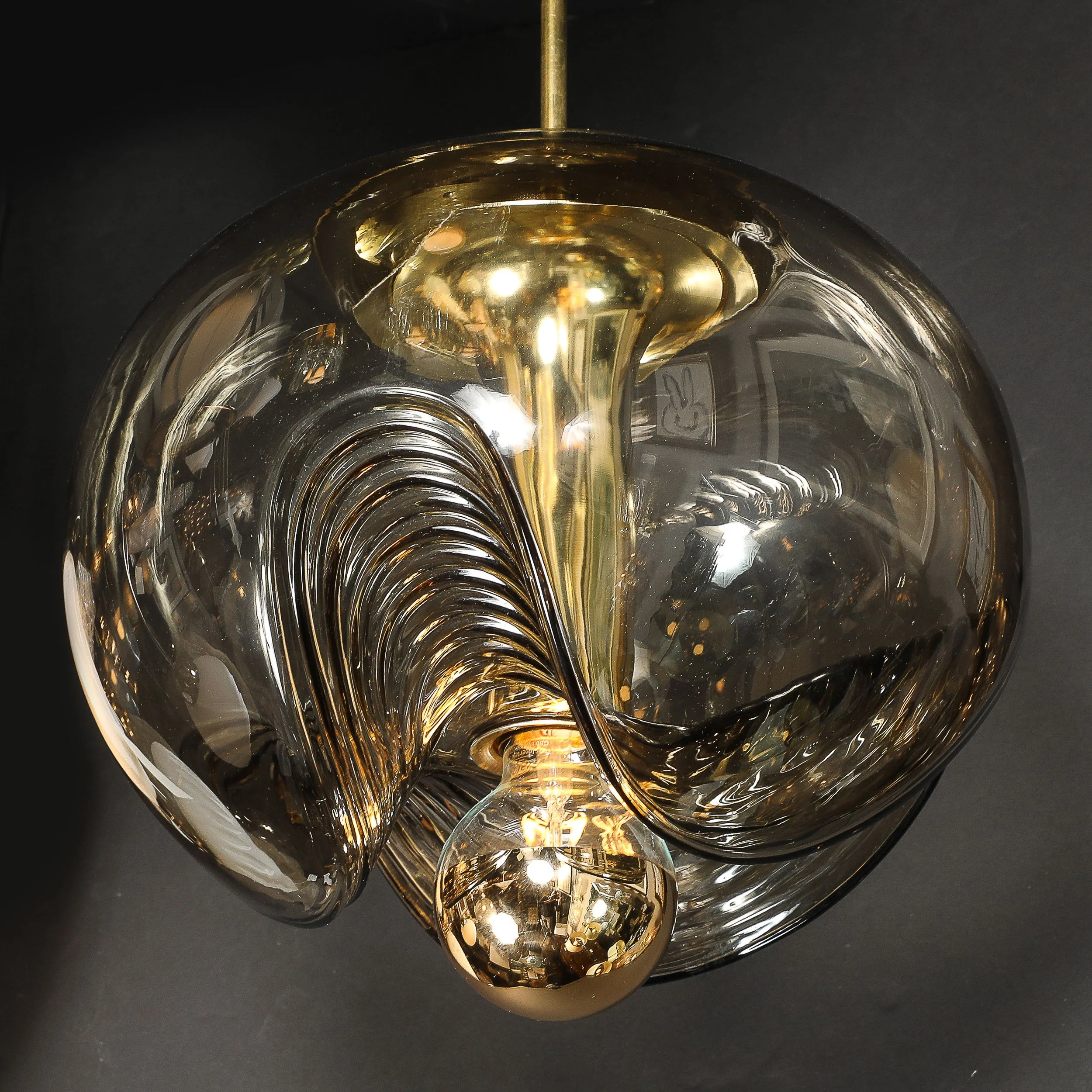 Mid-Century Smoked Glass Undulating Pendant Chandelier by Peill & Putzler - High Style Deco 8.jpg