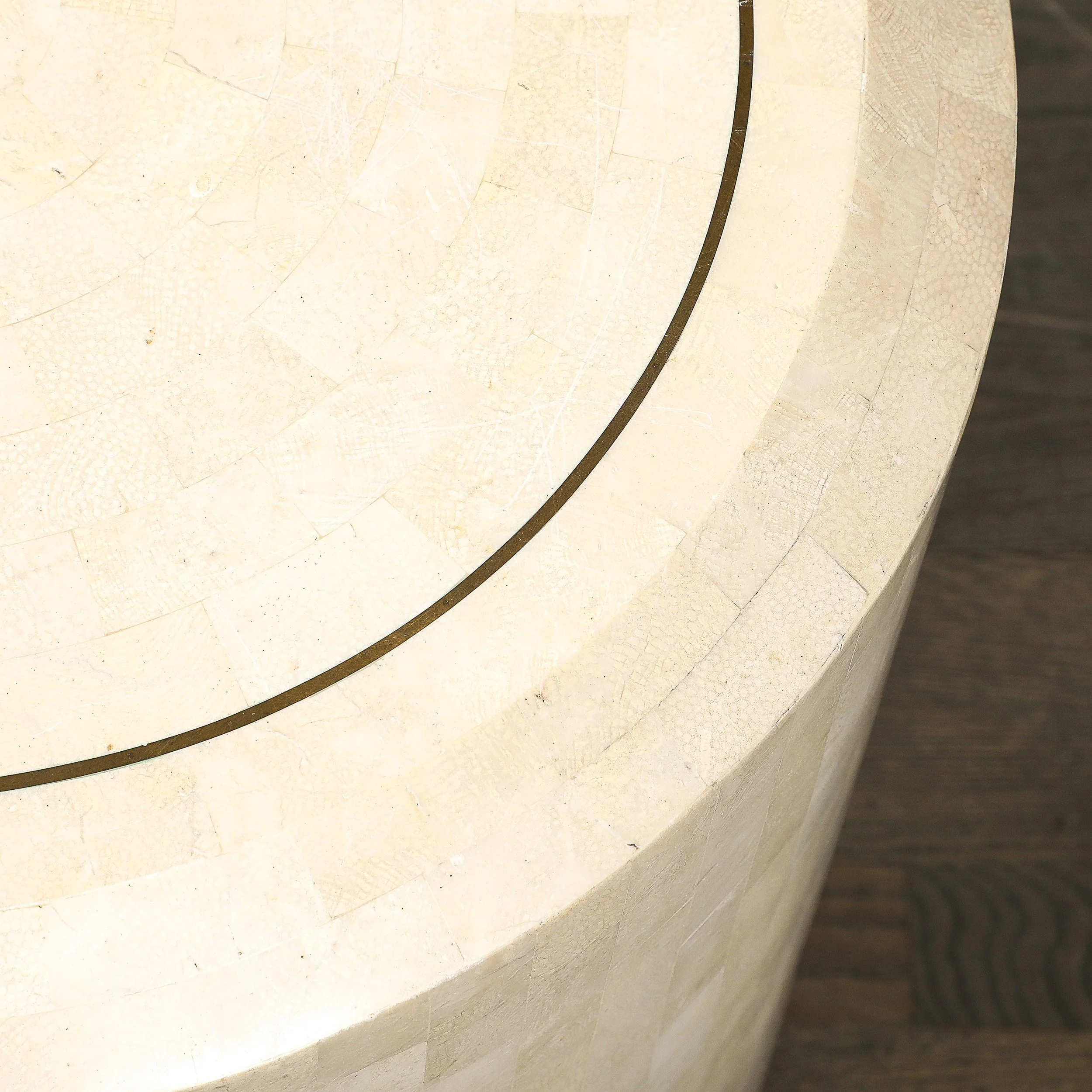 Mid-Century Drum Form Brass Inlay Tessellated Stone Side Table by Maitland Smith - High Style Deco 4.jpg