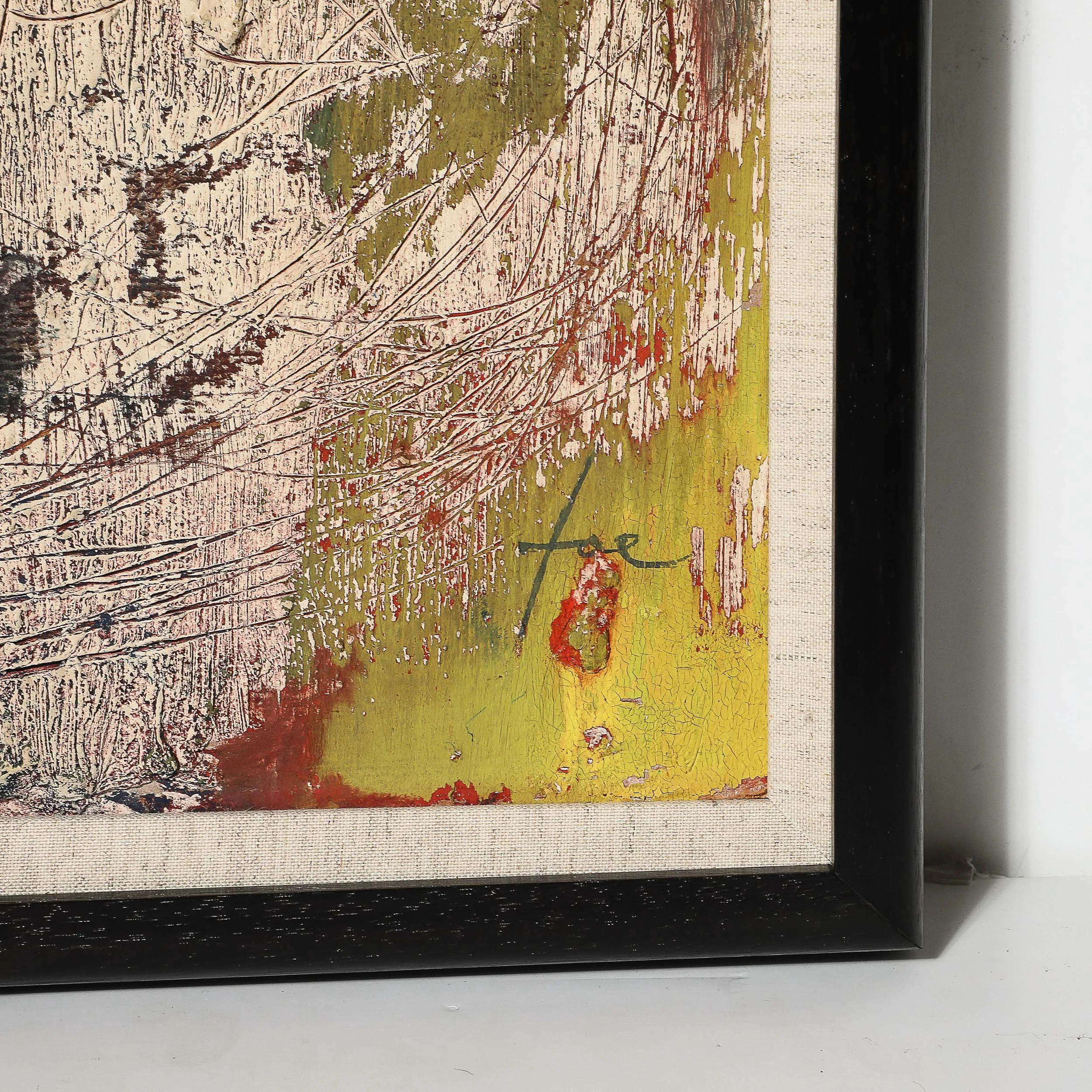 Mid-Century Modernist Abstract Figure Oil on Paper Painting signed Hans Jaenisch - High Style Deco 4.jpg